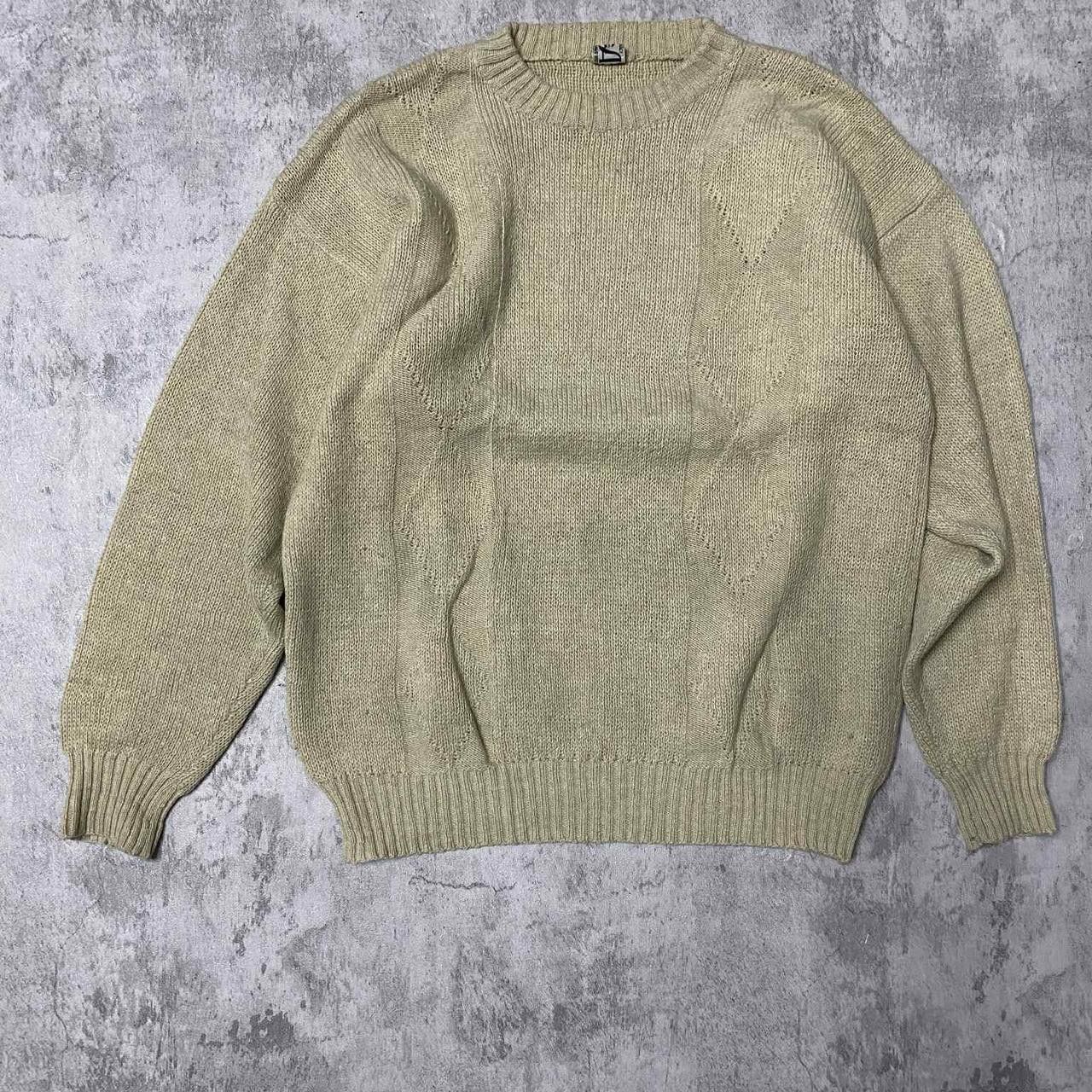 Other Cream and tan vintage 90s sweater sweater Size US L / EU 52-54 / 3 - 2 Thumbnail