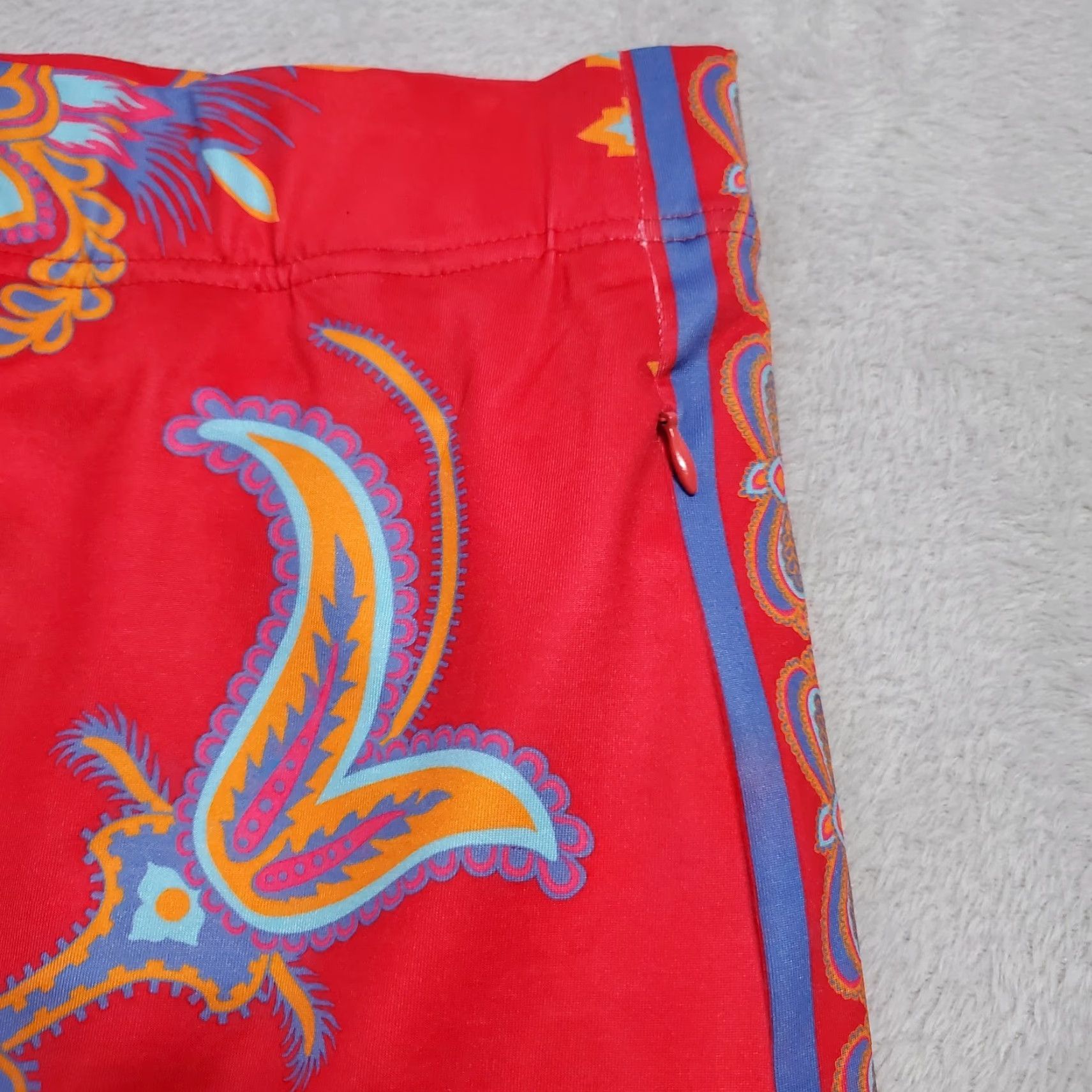 Vintage VINTAGE Gretchen Scott Skippy Skort Women Goddess XXL Red Paisley Stretch Zip Pockets Size 40" / US 18 - 4 Thumbnail