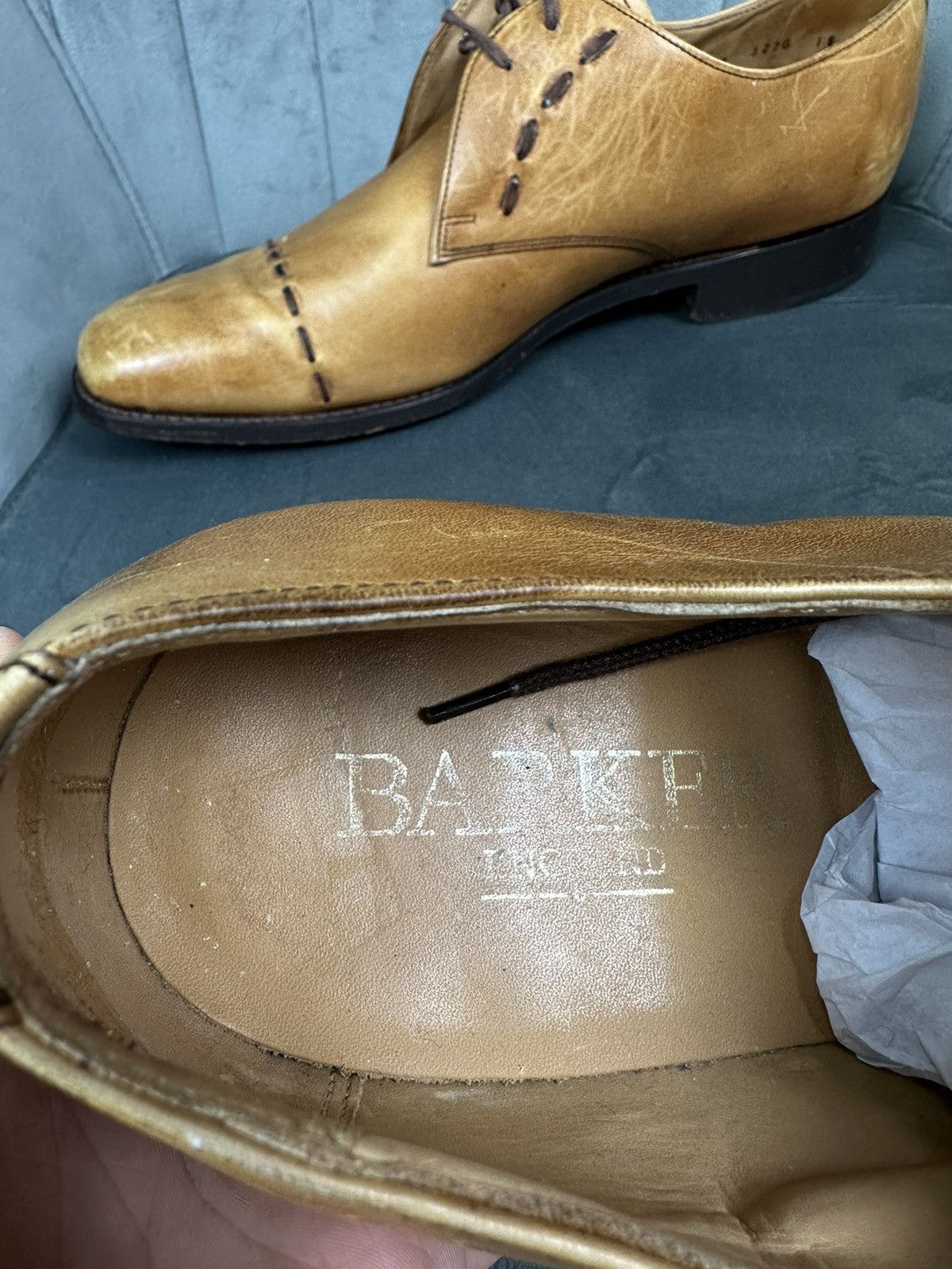 Barker × Handmade Barker London Leather Handmade Shoes Men’s 9 Size Size US 9 / EU 42 - 9 Thumbnail
