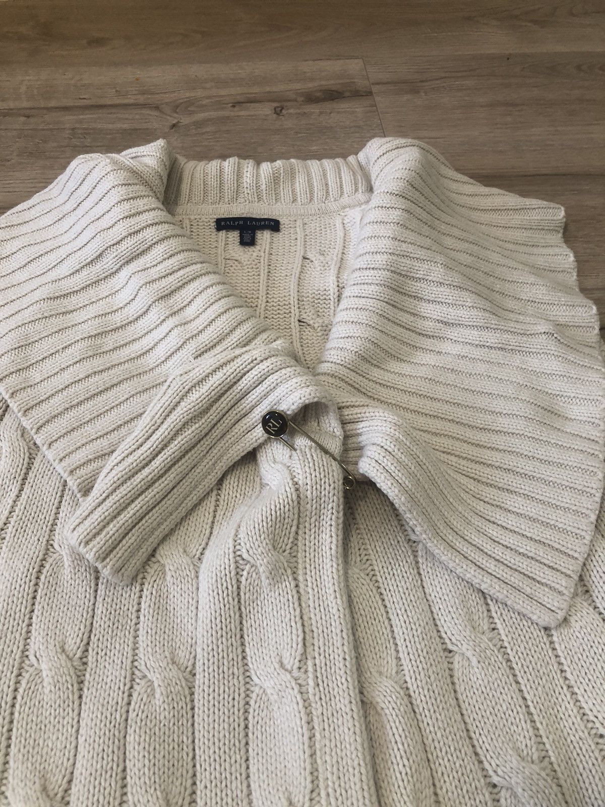 Ralph Lauren × Vintage Ralph Lauren Cardigan Knitted Belted Striped Silk Size L / US 10 / IT 46 - 4 Thumbnail