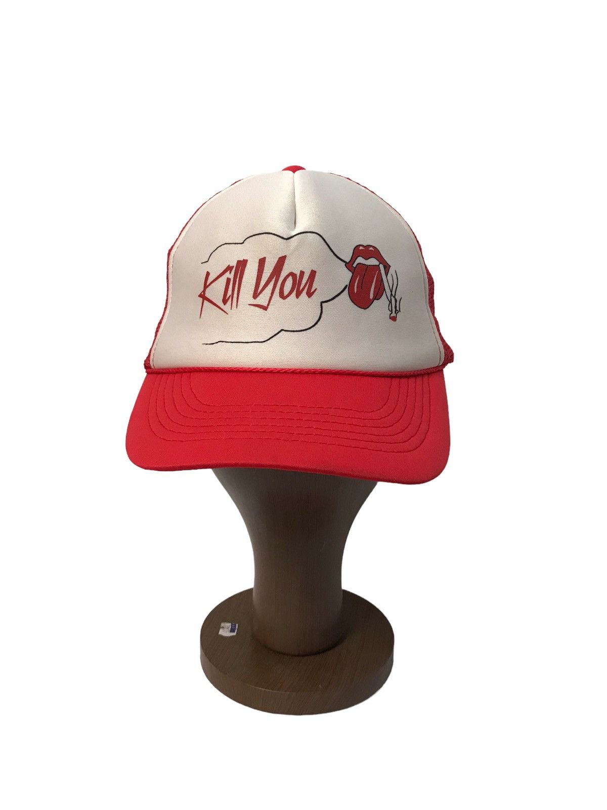 image of Vintage Kill You Trucker Hat in Red, Men's