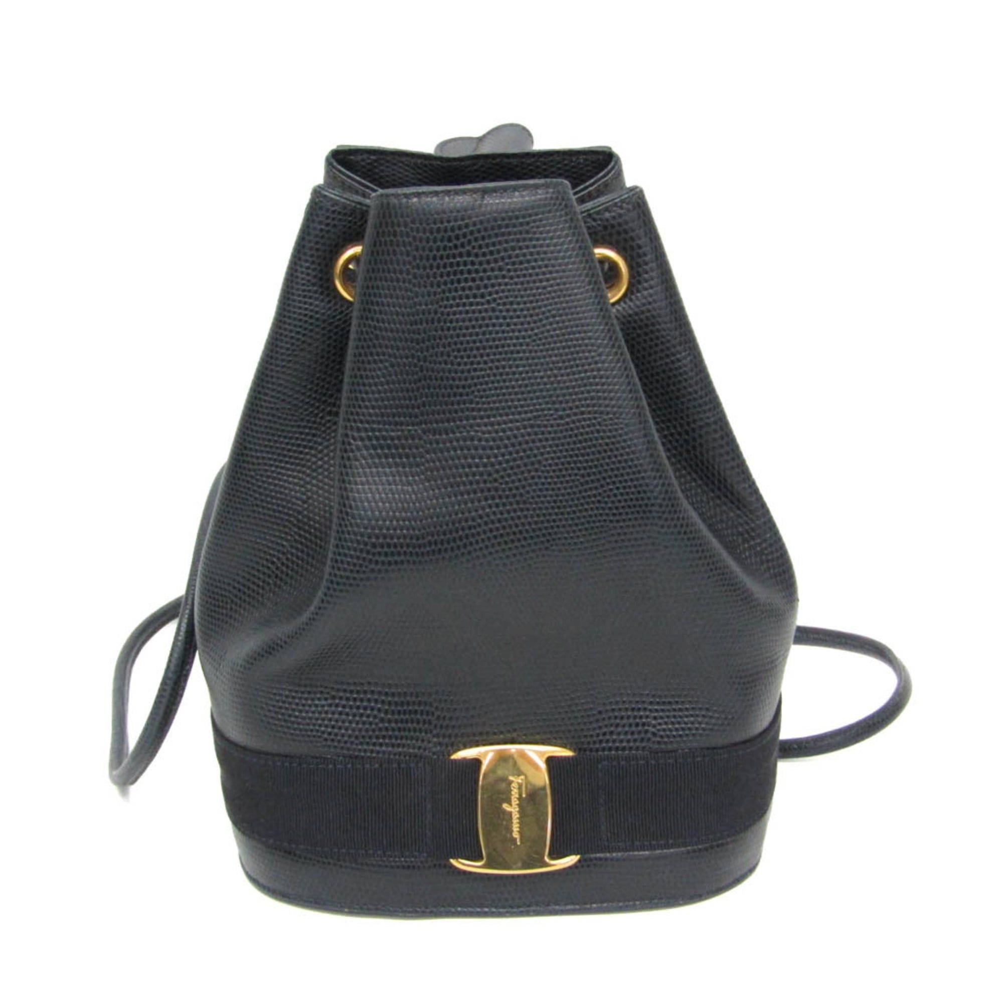 Salvatore Ferragamo Salvatore Ferragamo Vara AQ-215676 Women's Leather Backpack Navy Size ONE SIZE - 1 Thumbnail