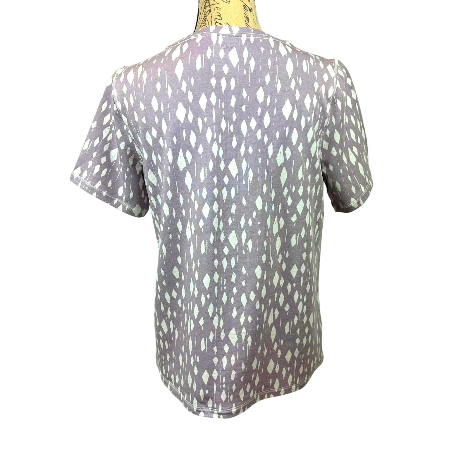 Other Zuda Short Sleeve Geometric Chest Pocket Top Purple/White S Size S / US 4 / IT 40 - 9 Thumbnail