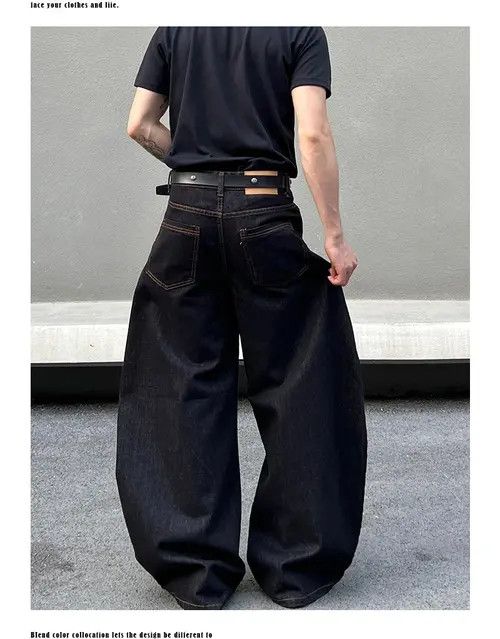 VIBE Embroidered Baggy Wide Leg Jeans Size US 32 / EU 48 - 6 Thumbnail