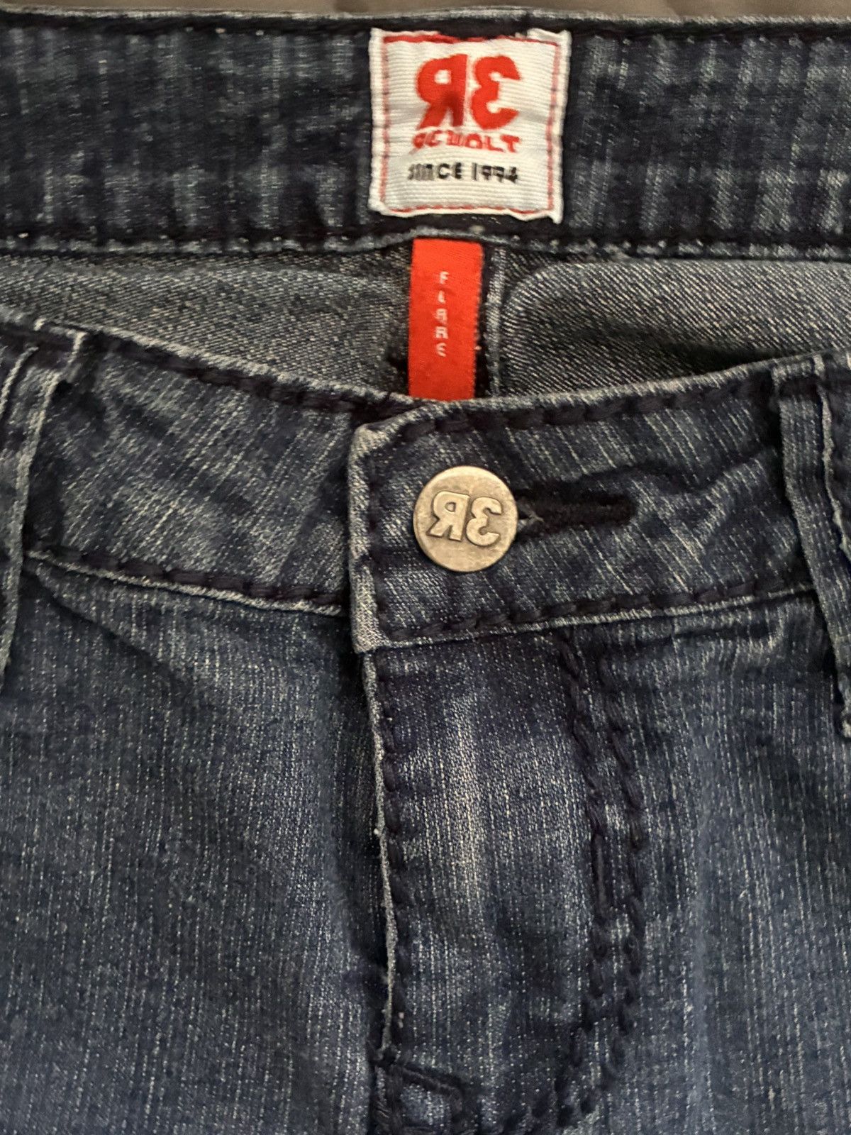 Other Early 2000s Dark Wash R3volt Low rise Boot Cut Jeans Size 37" - 2 Thumbnail