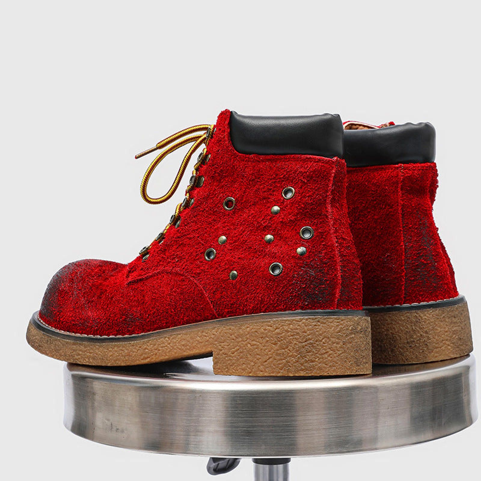 Japanese Brand Studded Platform Boots, Workwear Ankle Boots Size US 7 / EU 40 - 5 Thumbnail