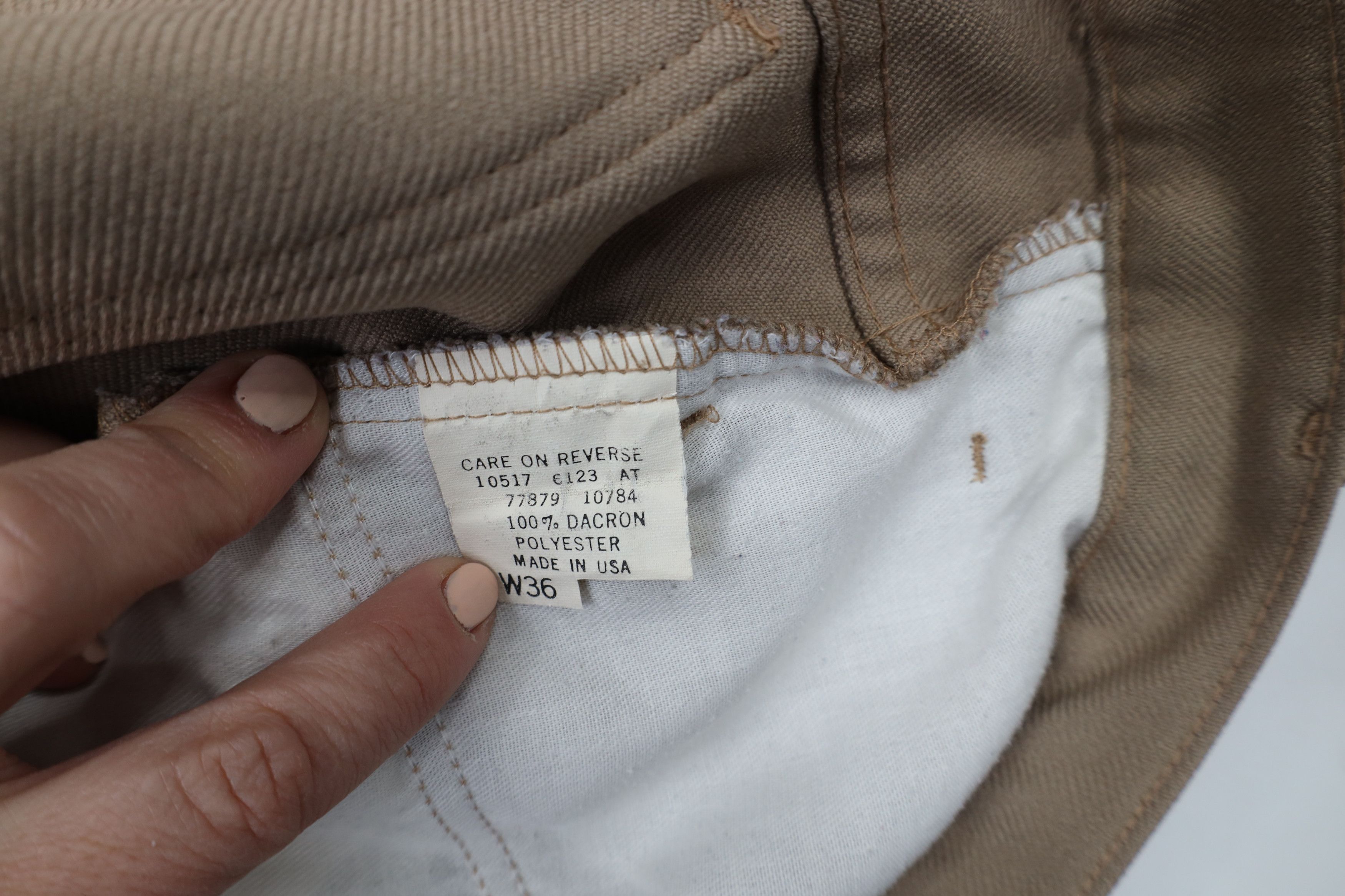 Levi's × Vintage Vintage 90s Levis Flared Wide Leg Knit Chino Pants Beige USA Size US 36 / EU 52 - 10 Thumbnail