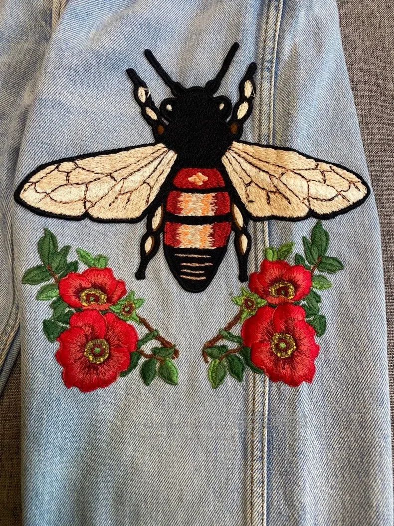 Gucci Gucci Bee floral embroidered jeans Size 42" / US 20 - 5 Thumbnail