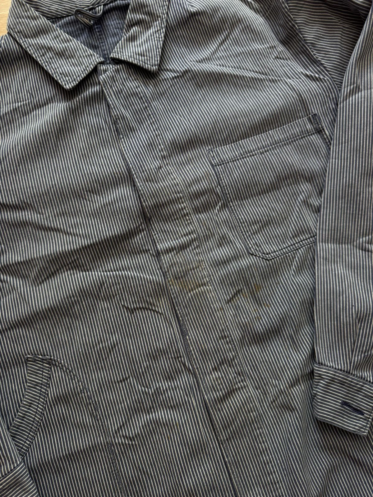 Le Laboureur Vintage Sunfaded Worker Le Laboureur Stripes Trashed Jacket Size US XL / EU 56 / 4 - 4 Thumbnail