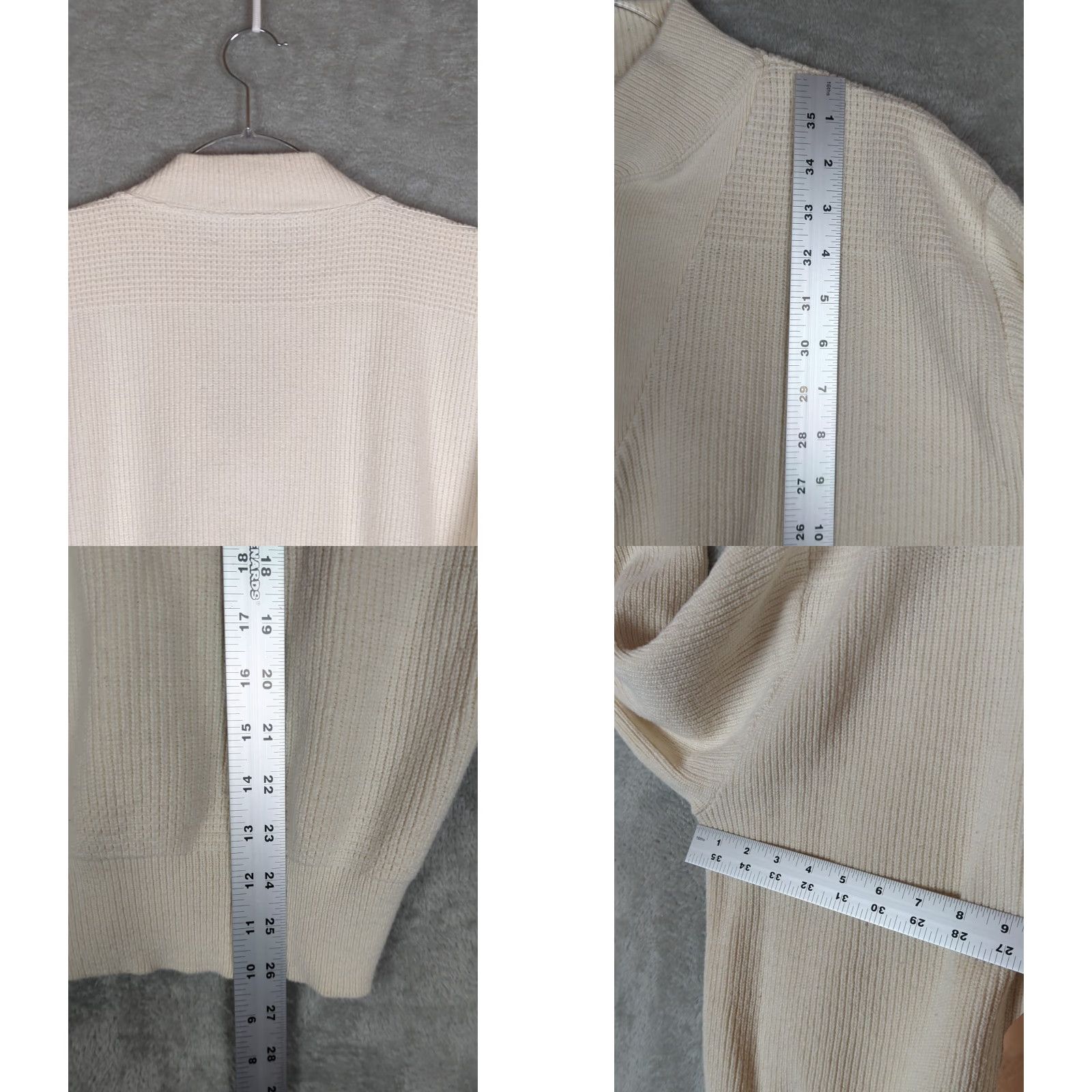 Vintage VINTAGE L.L. Bean Henley Sweater Shirt Mens Large Ivory L Heavyweight Chunky Knit 1/4 Button High Neck Size US L / EU 52-54 / 3 - 8 Thumbnail