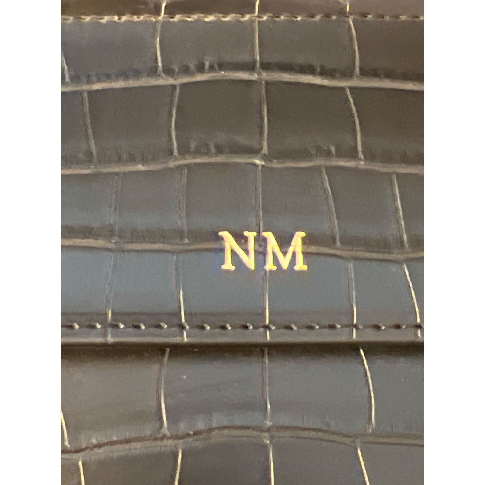 Other Modern Picnic Black Vegan Leather Lunch Bag Box Croc Embosse Size ONE SIZE - 2 Thumbnail