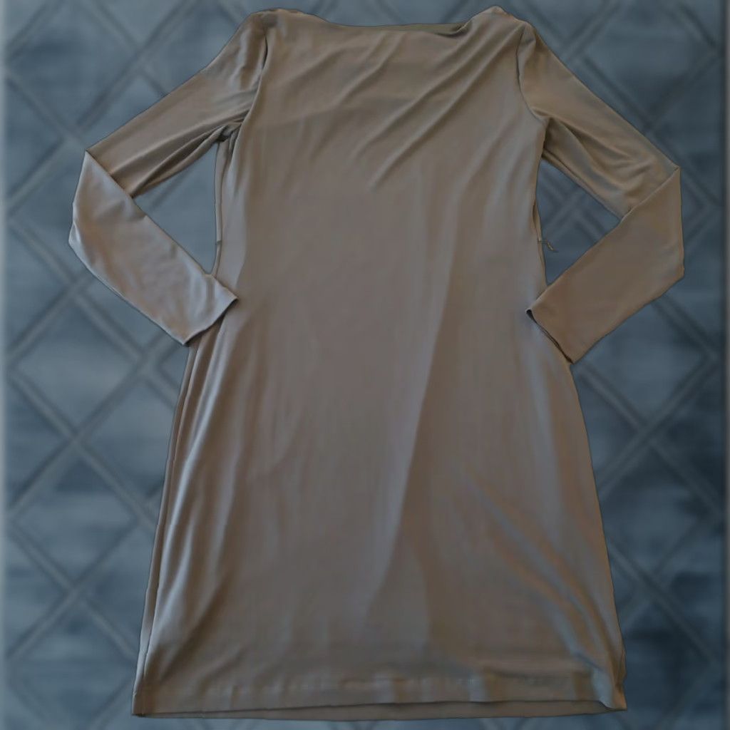Calvin Klein Calvin Klein Dress Knee Length Green Long Sleeve Cowl Neck Pullover Lined Solid Size 8 Womens Sheath Size M / US 6-8 / IT 42-44 - 1 Thumbnail