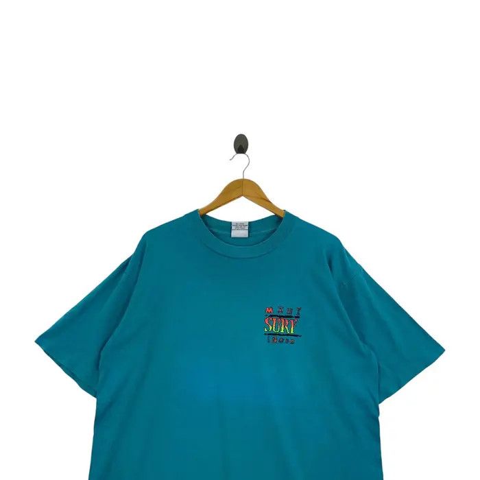 Maui and Sons Vintage 90’ MAUI & SONS SURF Big Wave Artwork Tee Shirt Size US XL / EU 56 / 4 - 2 Thumbnail