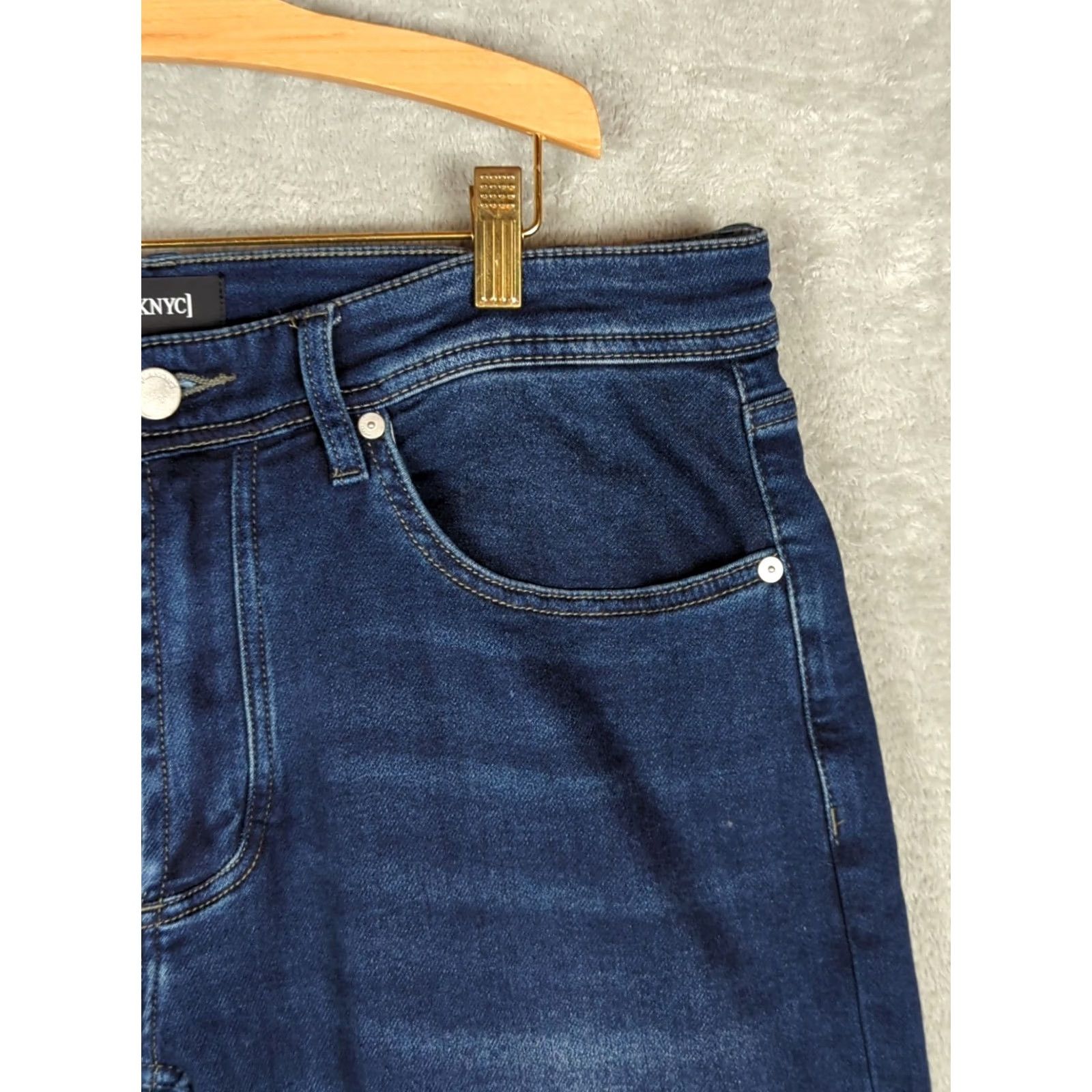 Vintage BLANKNYC Men's Wooster Slim Fit Jeans Size 34 dark wash stretch Straight leg Size US 34 / EU 50 - 6 Thumbnail
