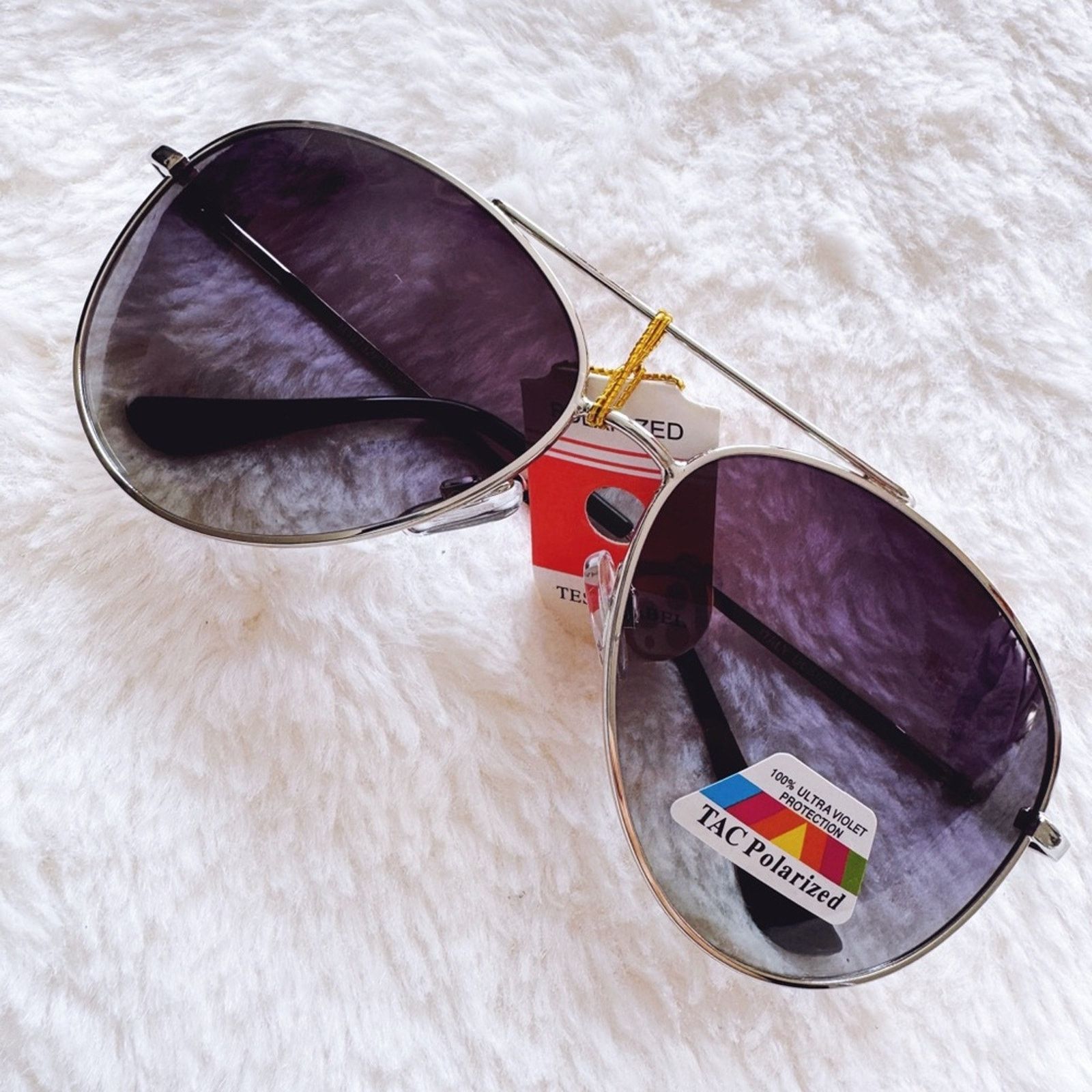 Other Freya Black W/Silver Rim Polarized Aviator Sunglasses Size ONE SIZE - 2 Thumbnail