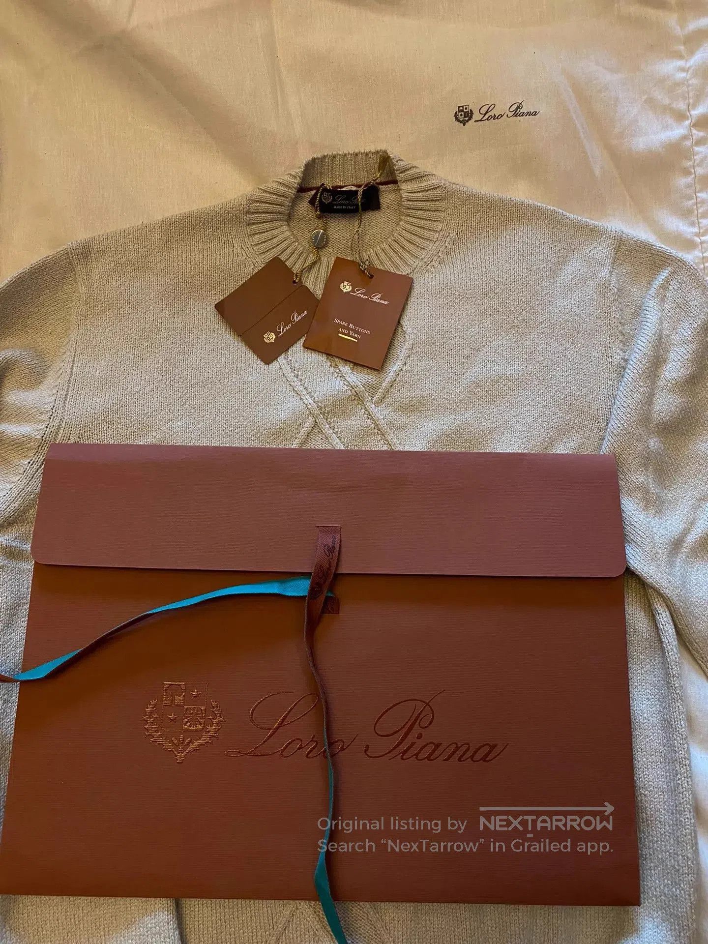 Loro Piana Beige Cable Knit Long Sleeve Sweater Size L. Size US L / EU 52-54 / 3 - 3 Thumbnail
