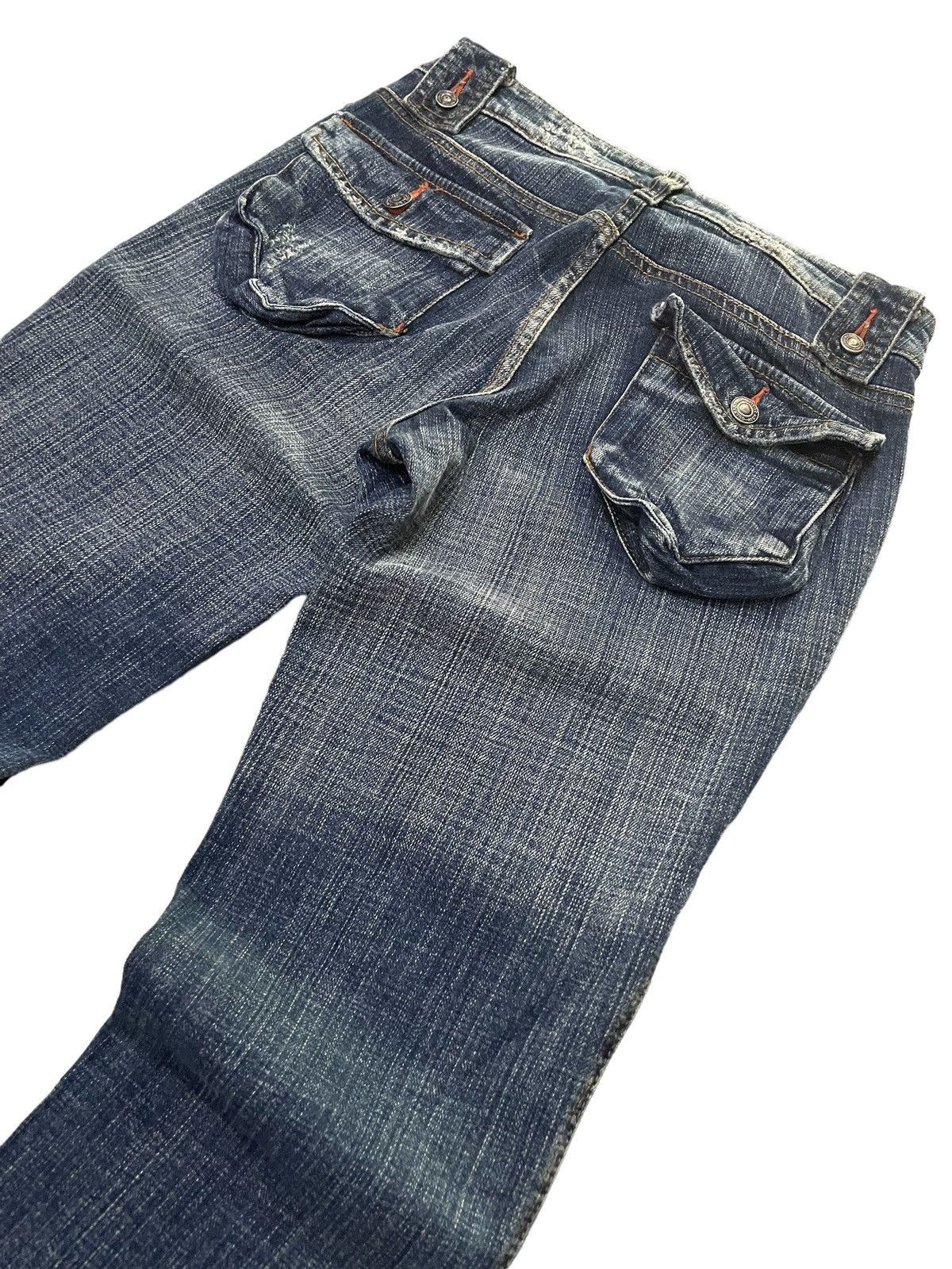 If Six Was Nine × Le Grande Bleu (L.G.B.) Camel Road Japan Bush Pocket Flared Stacked Denim Pants Size US 28 / EU 44 - 11 Thumbnail