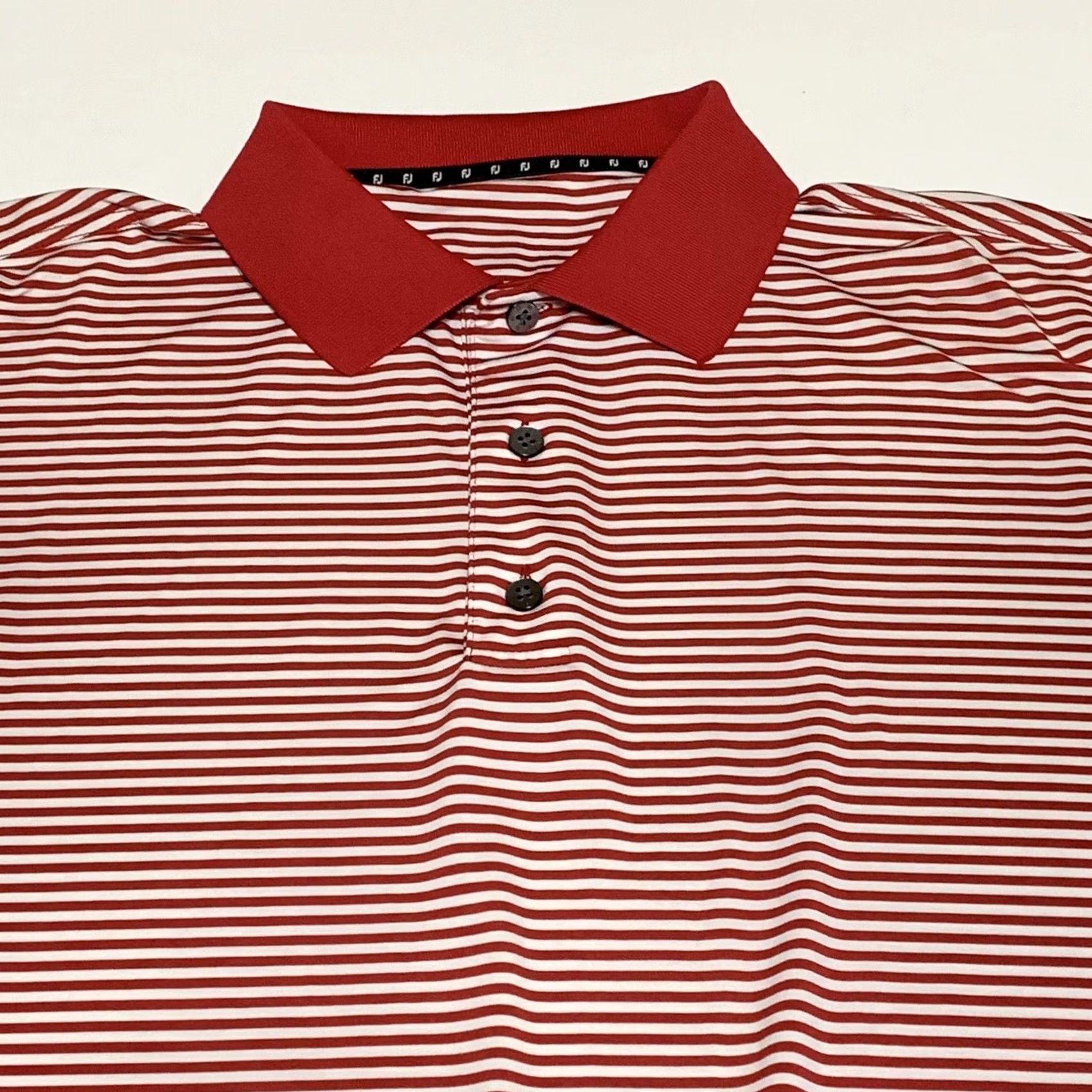 Footjoy FootJoy Mens Red Striped Stretch Short Sleeve Polo Shirt XL Golf Shirt Footjoy Polo Shirt Mens Red Striped Short Sleeve Polo Shirt XL Size US XL / EU 56 / 4 - 2 Thumbnail
