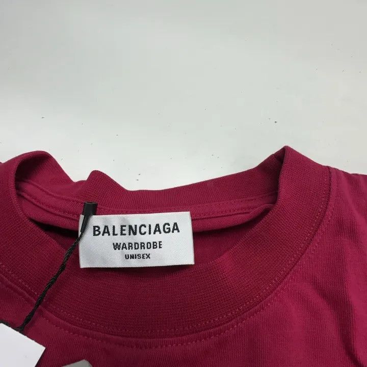 Balenciaga Balenciaga Balenciaga Logo Print Loose Red TShirt -2507 Size US S / EU 44-46 / 1 - 6 Thumbnail