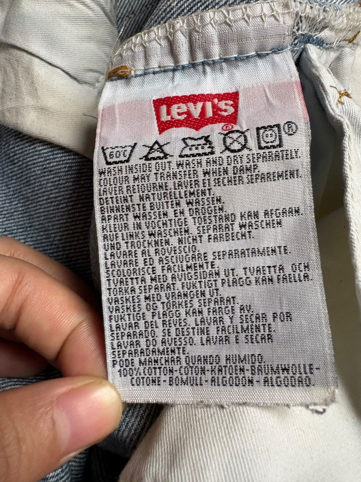 Levi's Vintage 90s Levis 501 Mud Wash Distress Ripped Loose Jeans Size US 34 / EU 50 - 9 Thumbnail