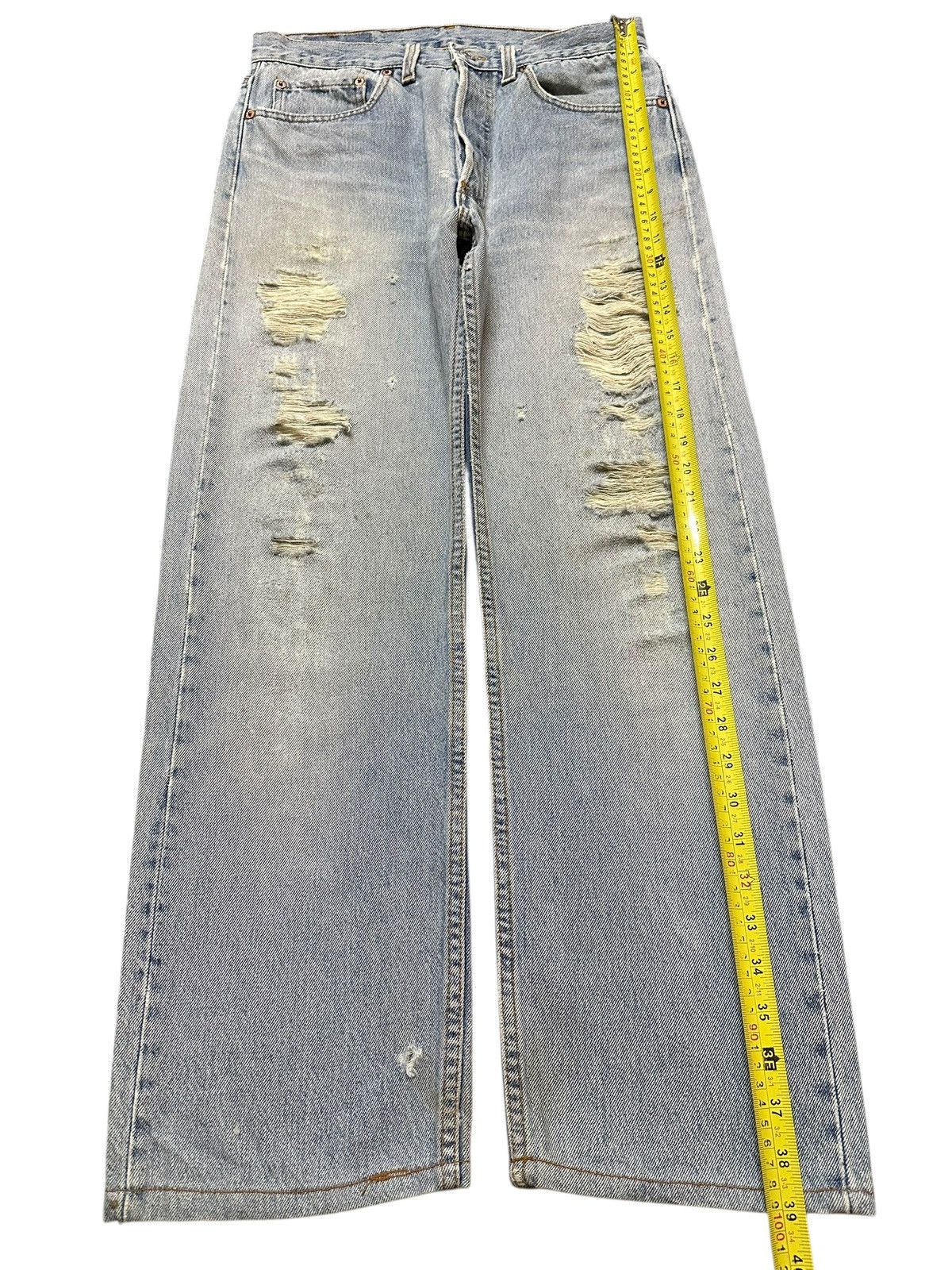 Levi's Vintage 80s Levis 501 Blue Wash Distressed Style Loose Jeans Size US 30 / EU 46 - 13 Thumbnail