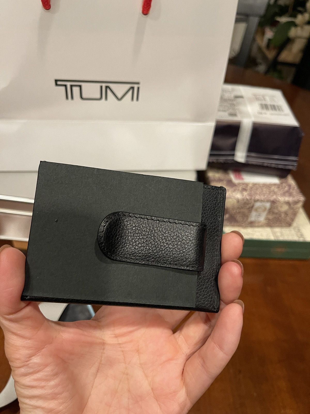 Tumi NWT TUMI Nassau SLG Money Clip Card Case black TextureWallet Size ONE SIZE - 2 Thumbnail