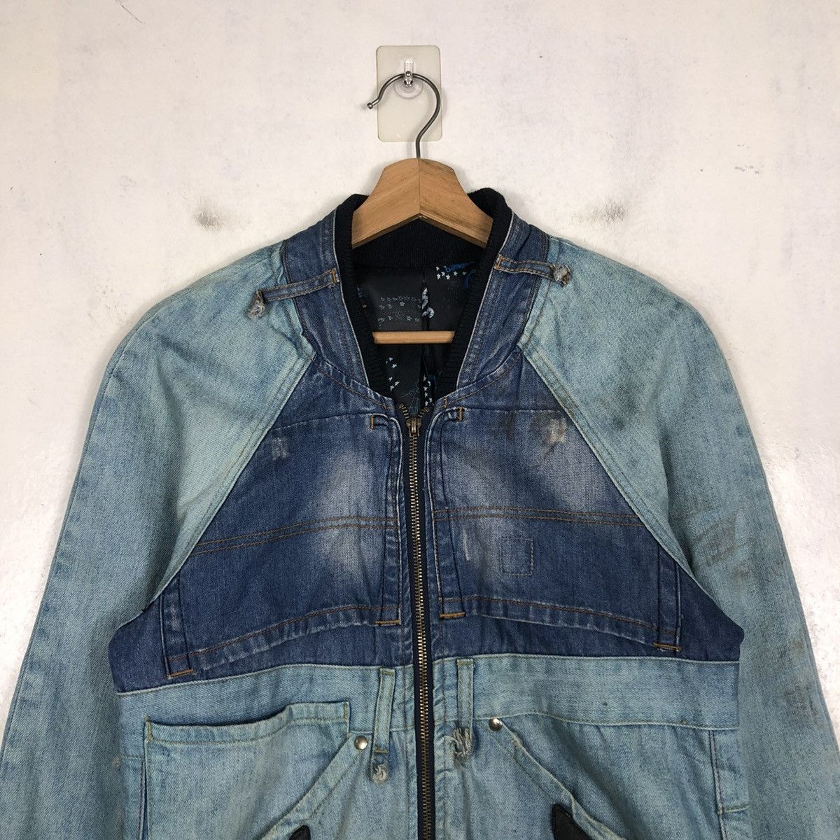Japanese Brand 📌VINTAGE BOMBER DENIM JACKET INDIGO DESIGN DESIGUAL Size US S / EU 44-46 / 1 - 4 Thumbnail