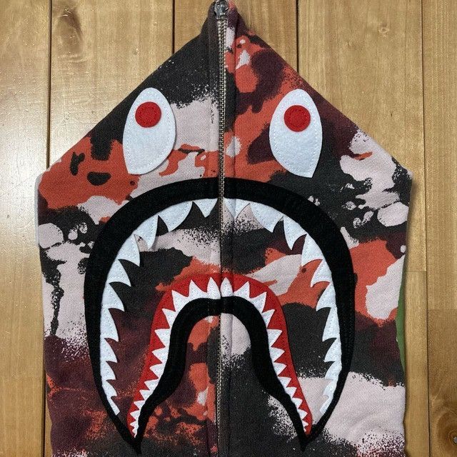 Bape BAPE MAP CAMO Shark Full Zip Hoodie Red a bathing ape Size US S / EU 44-46 / 1 - 2 Thumbnail