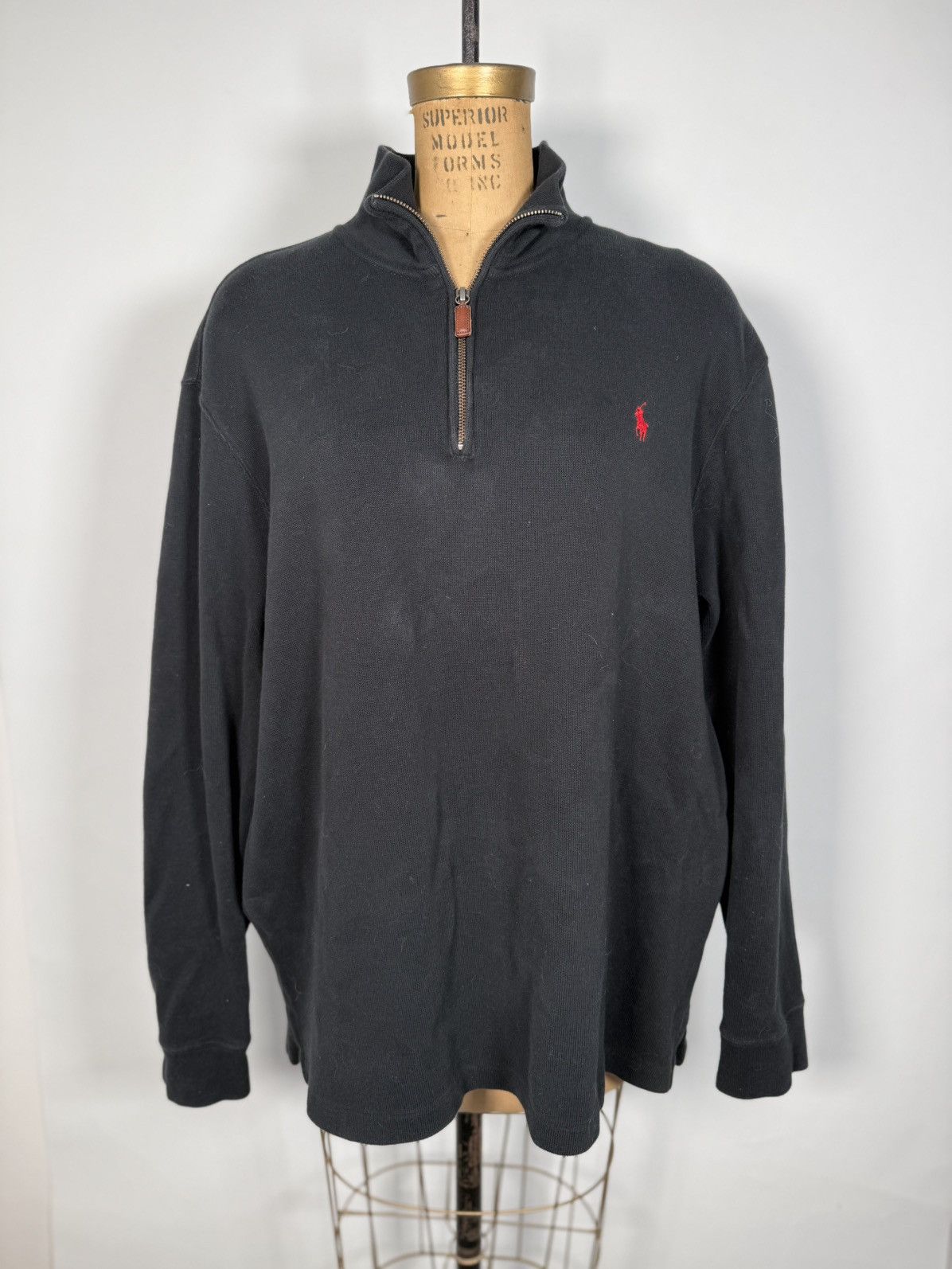 Polo Ralph Lauren Vintage Polo Ralph Lauren 1/4 Zip Navy Cotton Sweater Size US XL / EU 56 / 4 - 1 Thumbnail