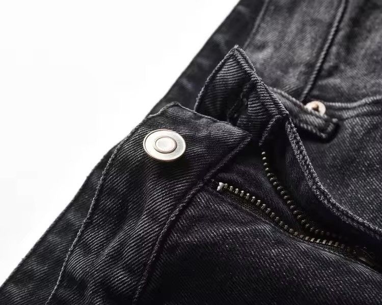 Sandy Black Distressed Damaged Style Jorts Shorts