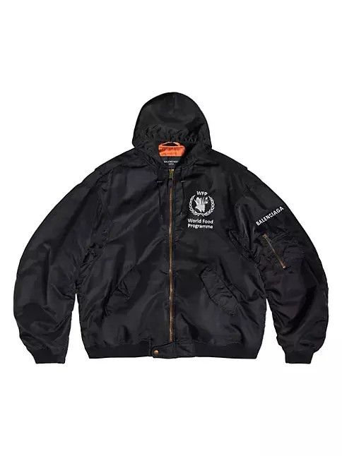 Balenciaga o1w1db10425 WFP Light Hooded Bomber Jacket in Black Size US XXL / EU 58 / 5 - 1 Thumbnail