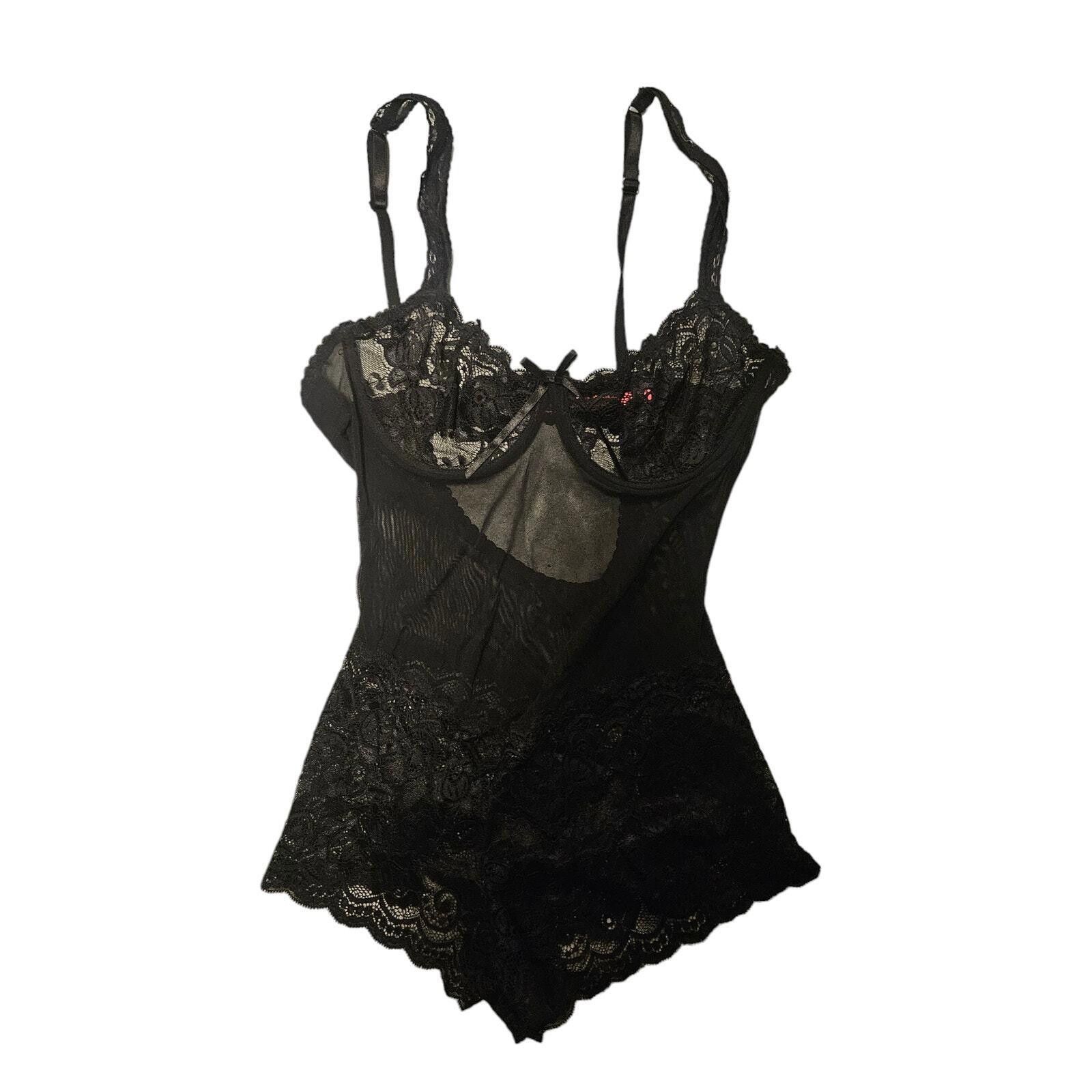 Designer Seven Until Women's Sheer Lace Black Body Suit Size Medium Size ONE SIZE - 1 Thumbnail