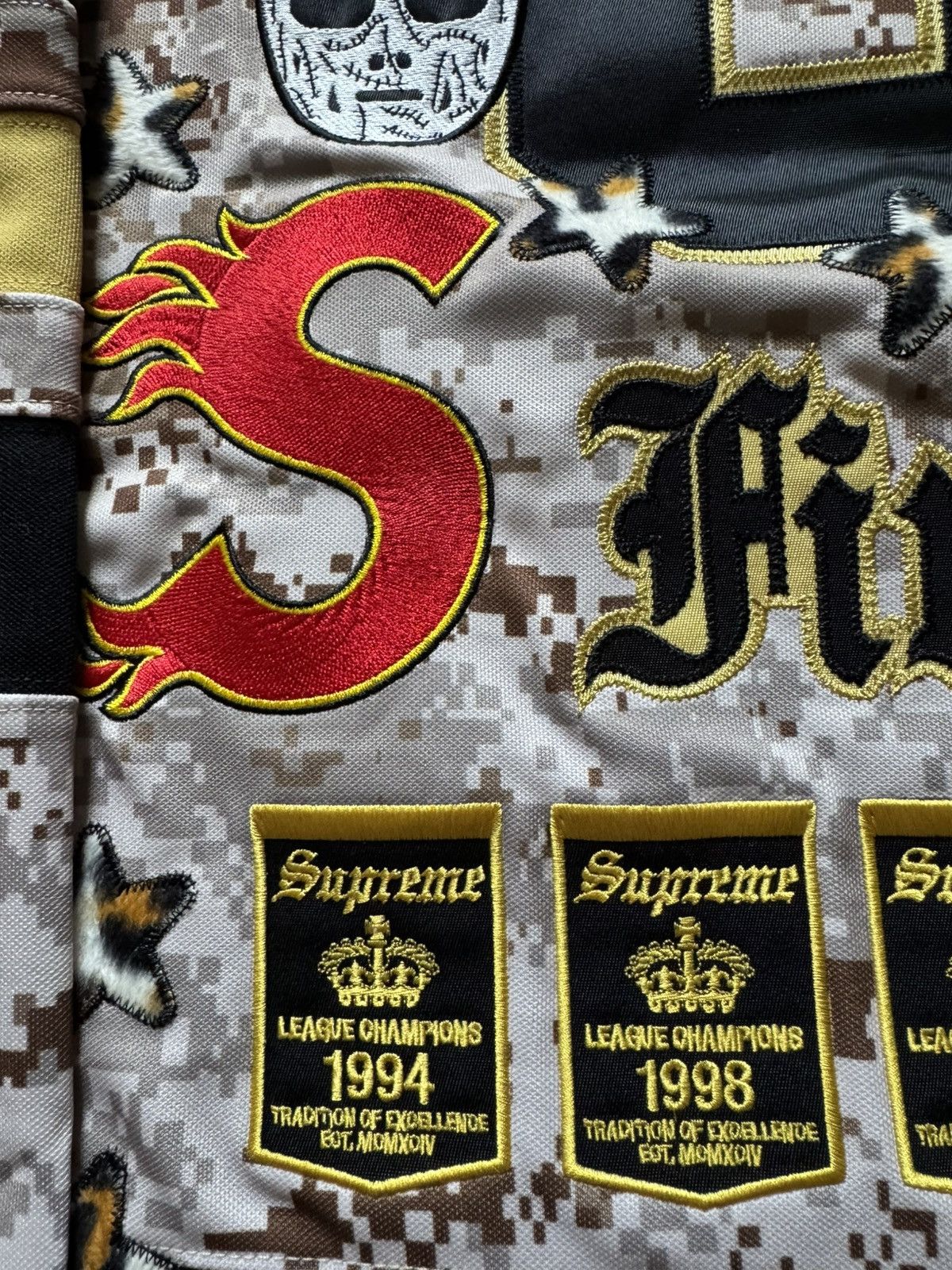 Supreme Supreme Fire & Ice Patches Hockey Jersey Camo Yellow Size US L / EU 52-54 / 3 - 7 Thumbnail