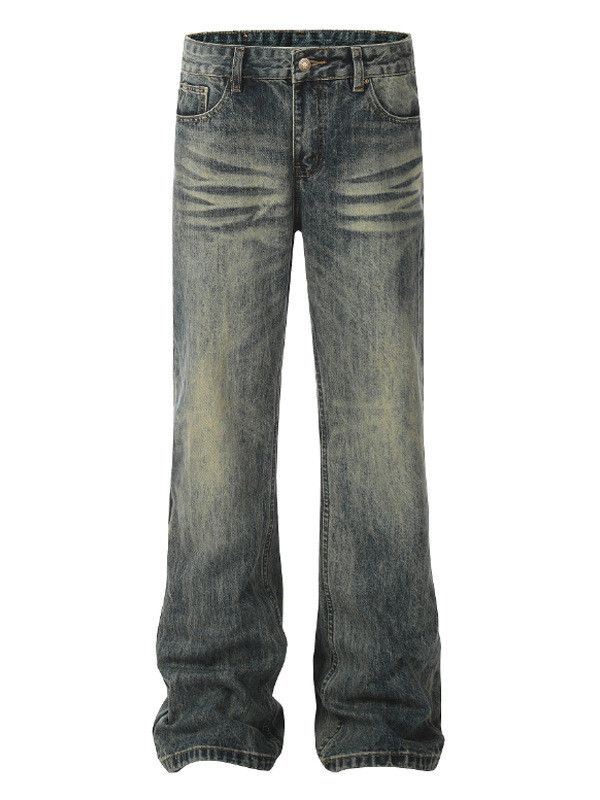 Jean Men's washed distressed blue flared jeans Size US 32 / EU 48 - 5 Thumbnail