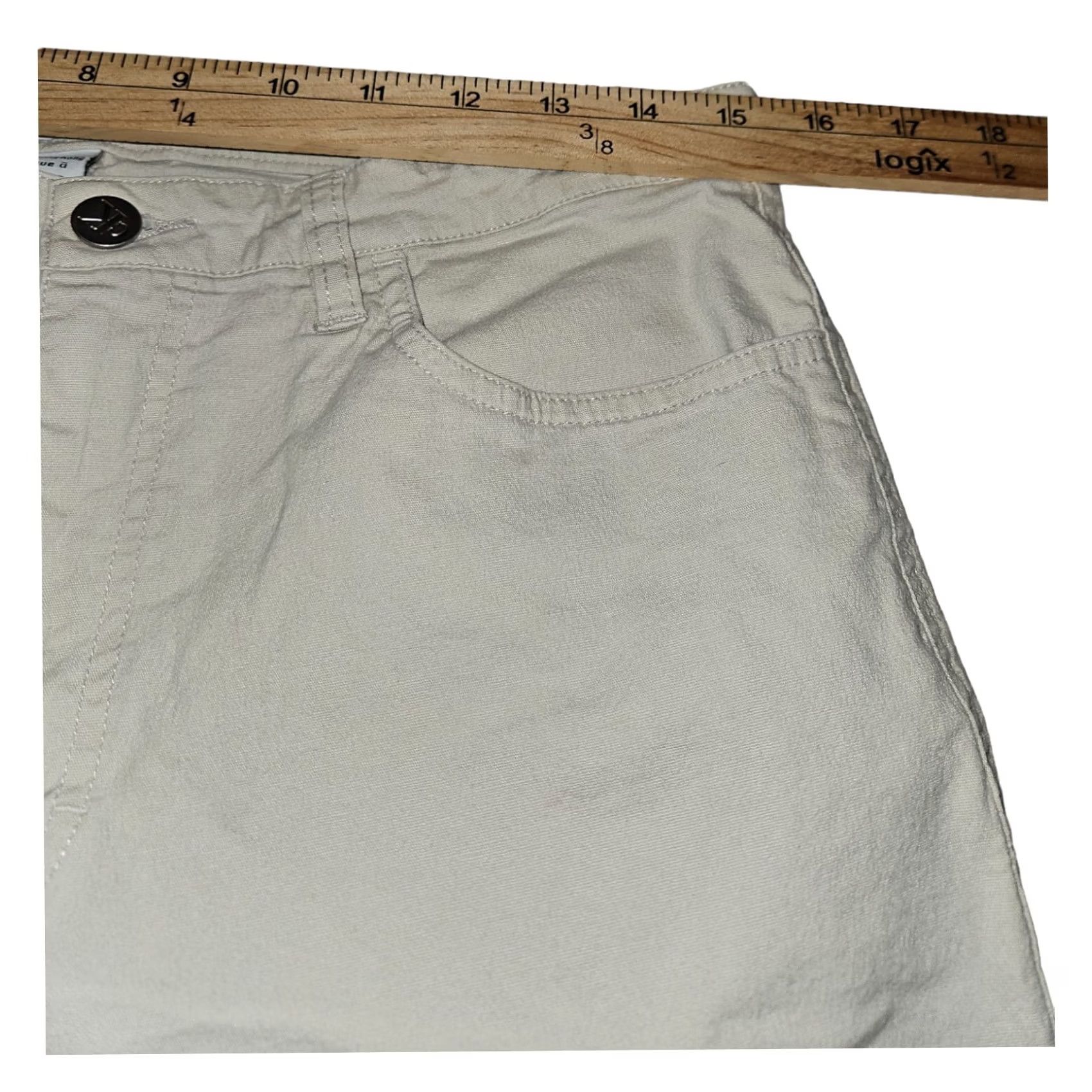 Calvin Klein VINTAGE Calvin Klein Jeans Capris Women 12 High Rise Cream Stretch Casual Classic Size 34" / US 12 / IT 48 - 3 Thumbnail