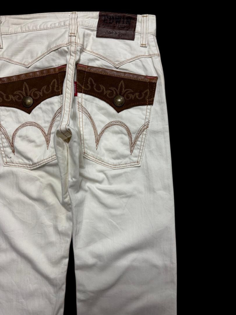 Edwin RARE Edwin White Jeans Navajo Style Pocket Made in Japan Size US 28 / EU 44 - 15 Thumbnail