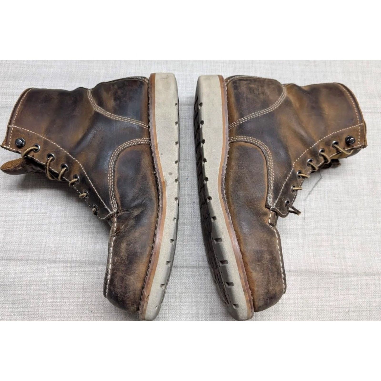 Carhartt Womens Carhartt Work Boots 10 M Brown Leather Safety Steel Toe FW6225 Mohican Moccasin Wedge Sole Workwear Womens Size US 10 / IT 40 - 4 Thumbnail