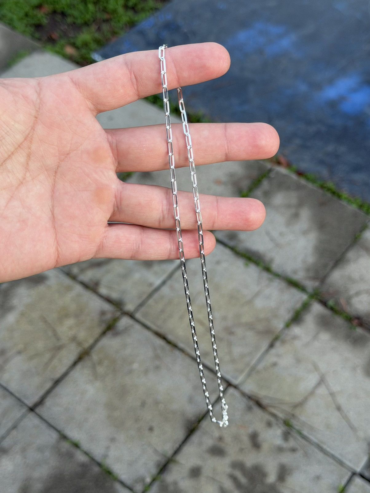 Sterling Silver Silver paper clip chain 20” Size ONE SIZE - 2 Thumbnail