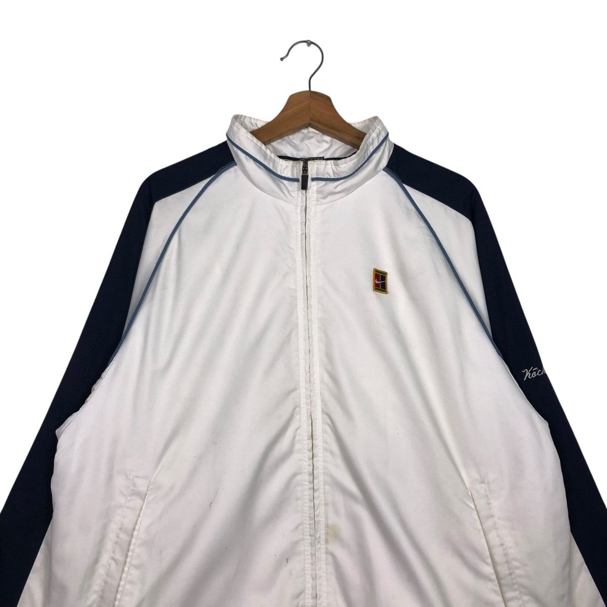 Nike 🔥VINTAGE ZIPPER JACKET NIKE COURT BACKHIT BIG LOGO TENNIS Size US L / EU 52-54 / 3 - 5 Thumbnail