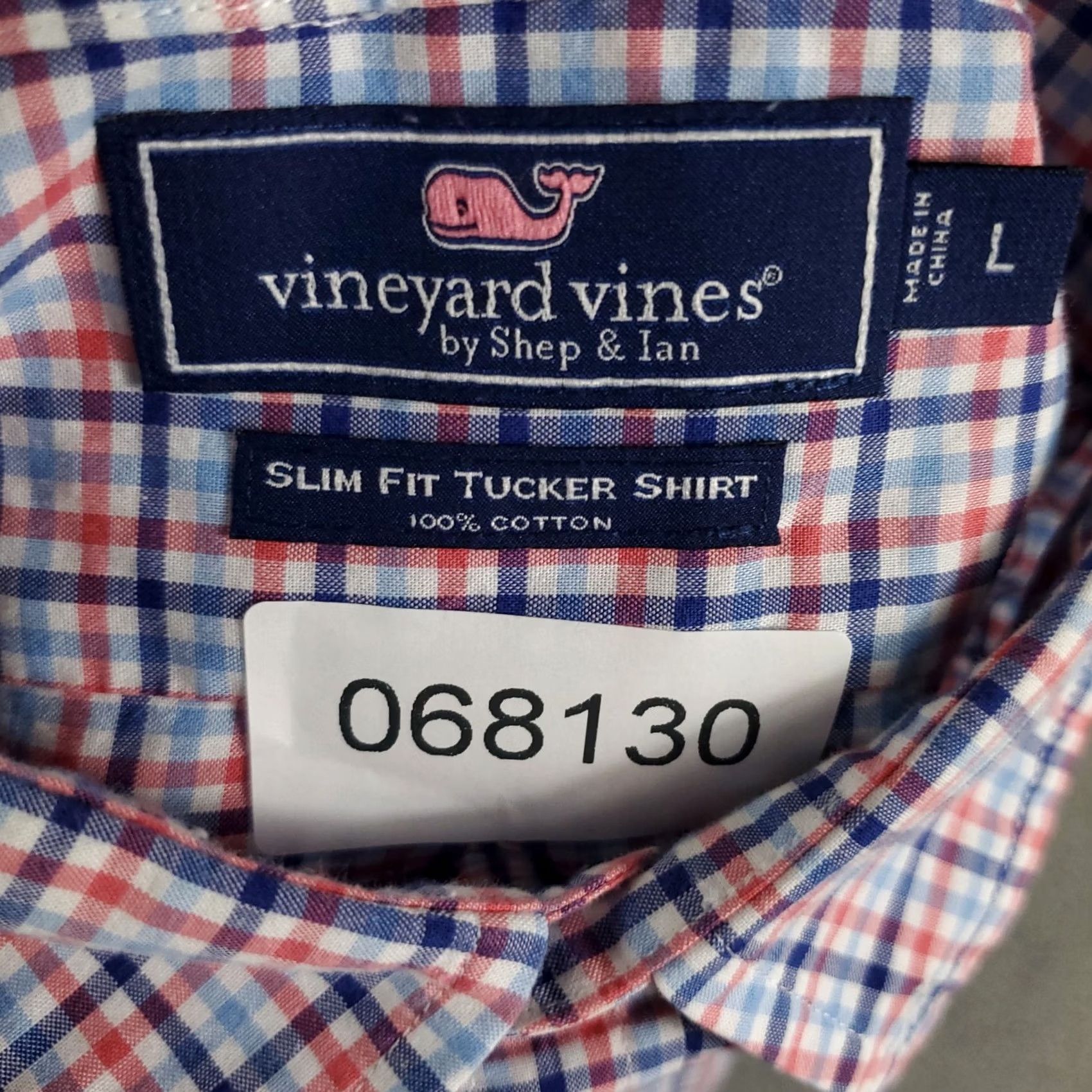 Vineyard Vines Vineyard Vines Shirt Mens Large Blue Pink Plaid Slim Fit Button Up Long Sleeve | Vintage Size US L / EU 52-54 / 3 - 7 Thumbnail
