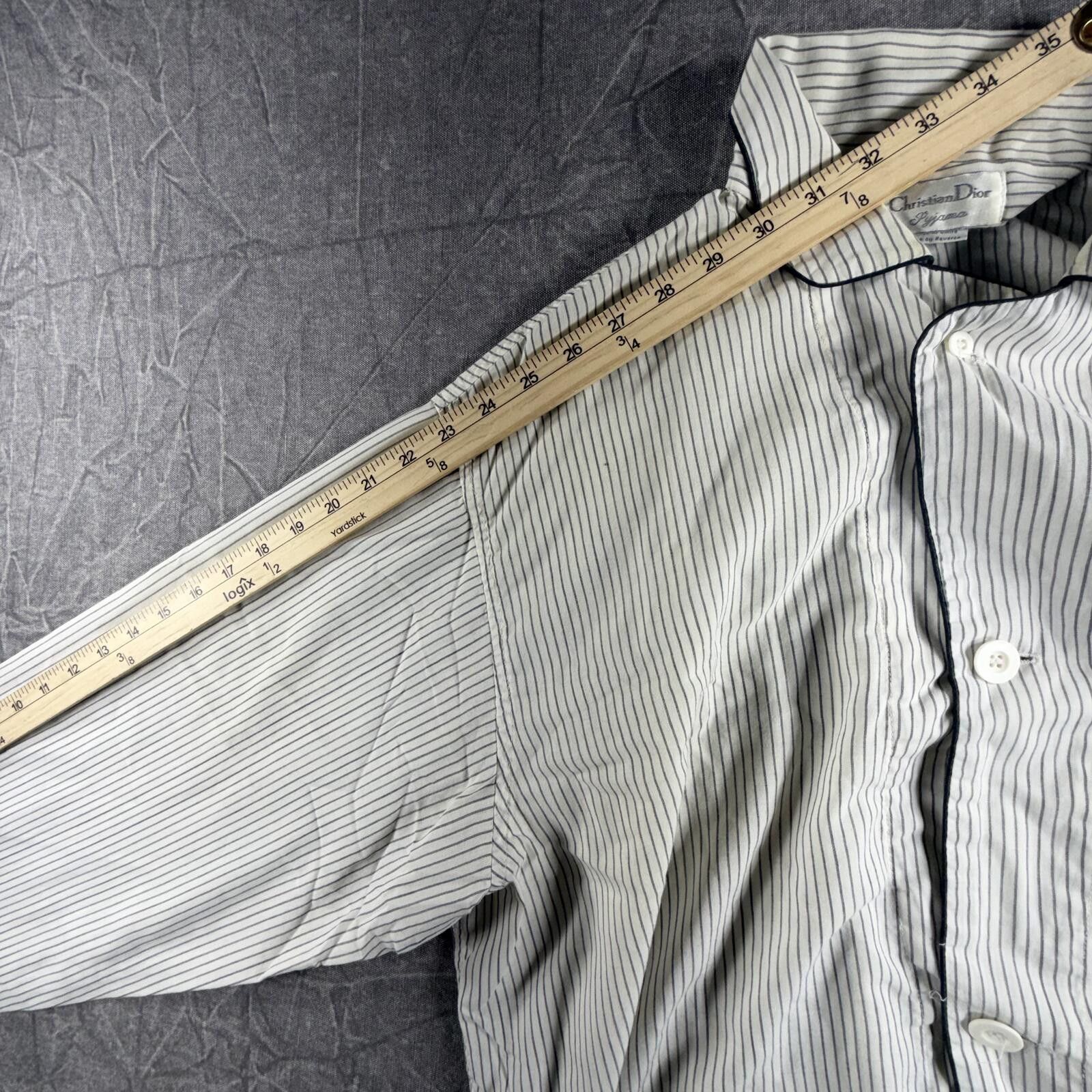 Christian Dior Monsieur Christian Dior Pajama XL White Striped Long Sleeve Size ONE SIZE - 6 Thumbnail