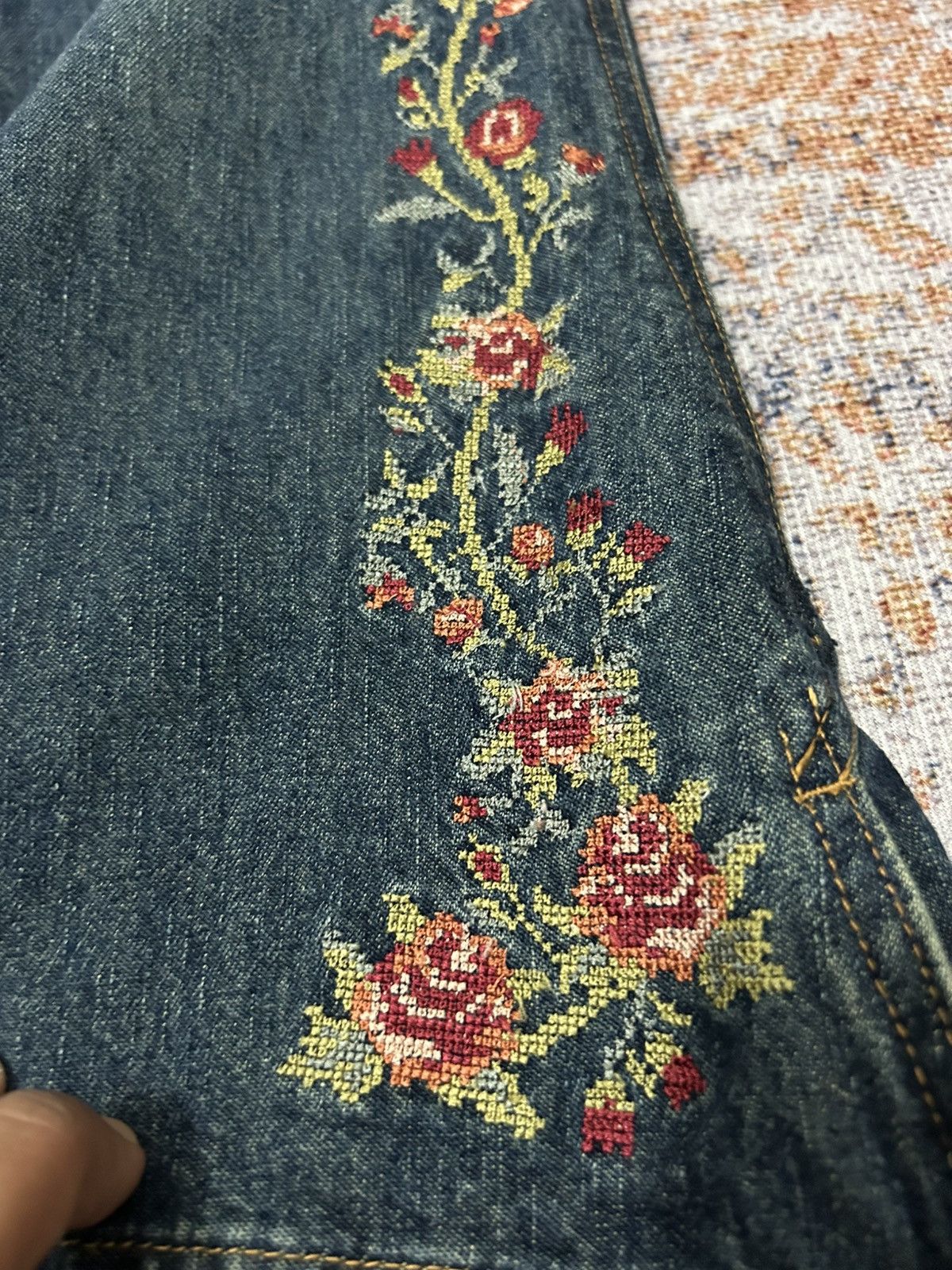 If Six Was Nine Jouer Aux Echecs Flared Bell Buttom Jeans Size US 32 / EU 48 - 7 Thumbnail