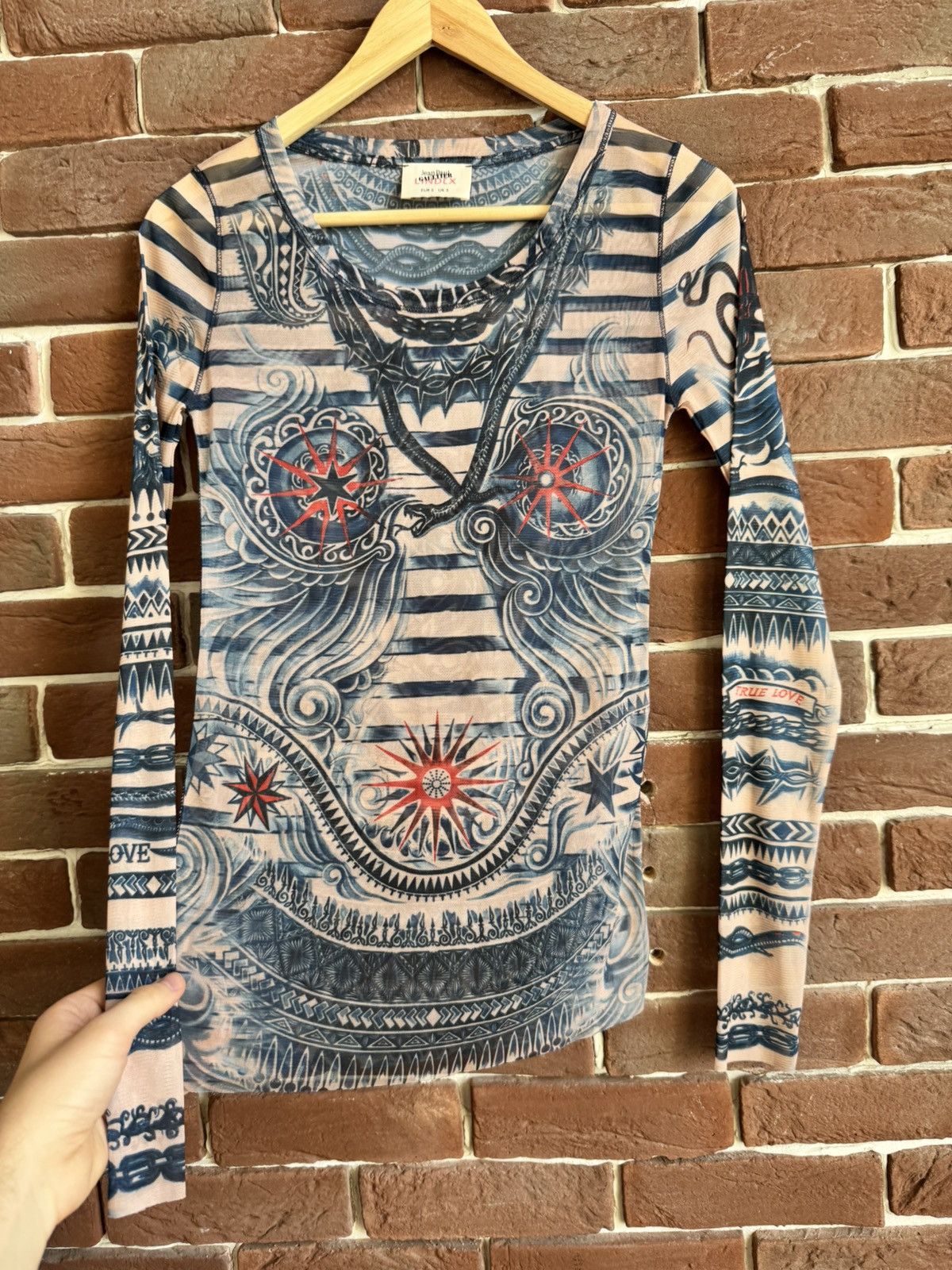 Jean Paul Gaultier Jean Paul Gaultier Tattoo Mesh Top Hyoe Streetwear Hype S Size S / US 4 / IT 40 - 5 Thumbnail