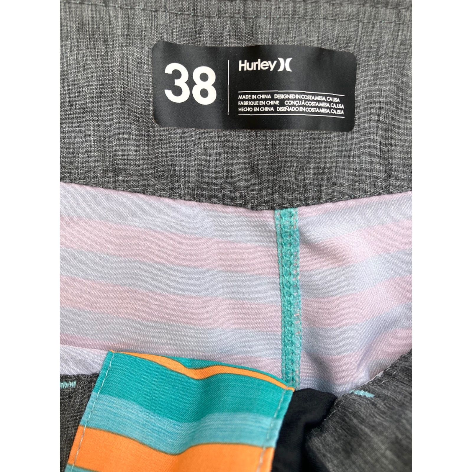 Hurley Hurley Phantom Board Shorts Men Turquoise 38 Poly Logo Surf Beach Sun 90s Band City Modern Logo Pockets Lightweight Slimming Size US 38 / EU 54 - 4 Thumbnail
