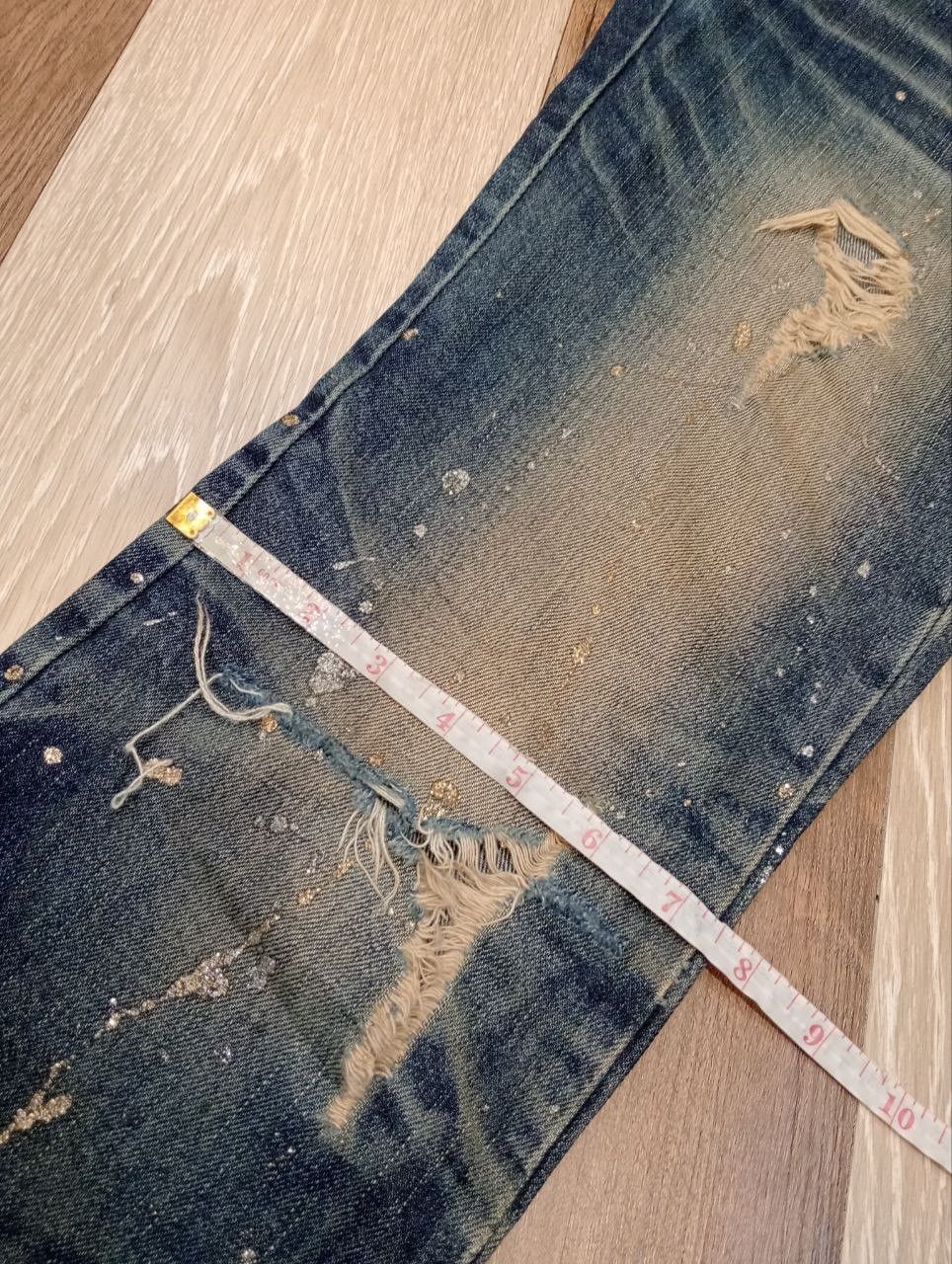 Japanese Brand LAGUST BLUE DISTRESSED ANKLE ZIP FLARED JEANS Size US 33 - 19 Thumbnail