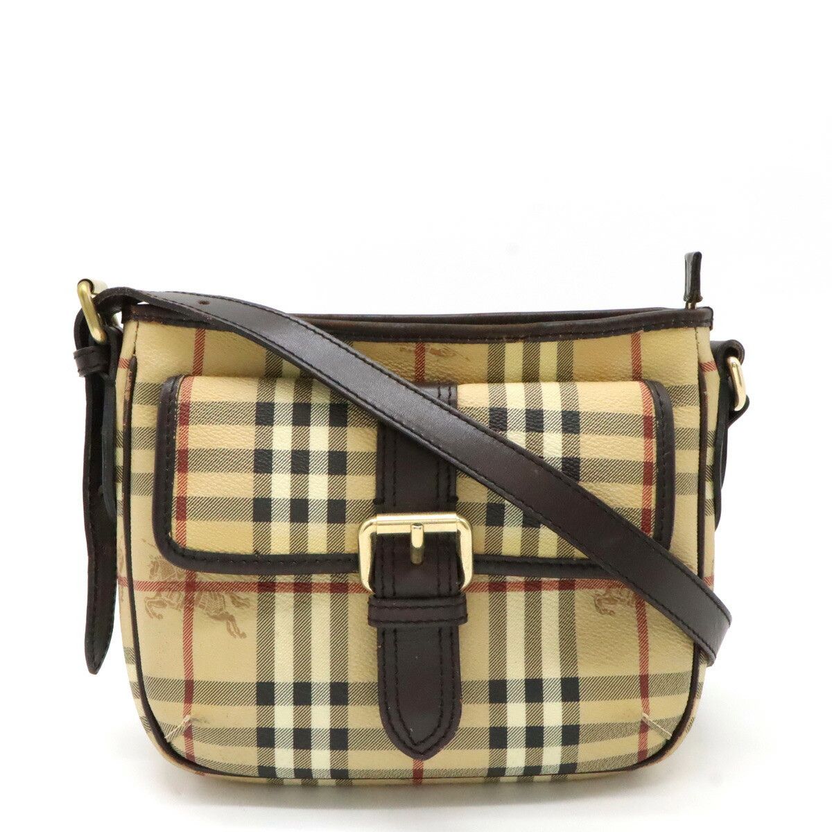 Burberry Burberry Burberry PVC Leather Shadow Horse Nova Check Shoulder Bag Canvas Shoulder Bag DUTY FREE for USA Size ONE SIZE - 1 Thumbnail