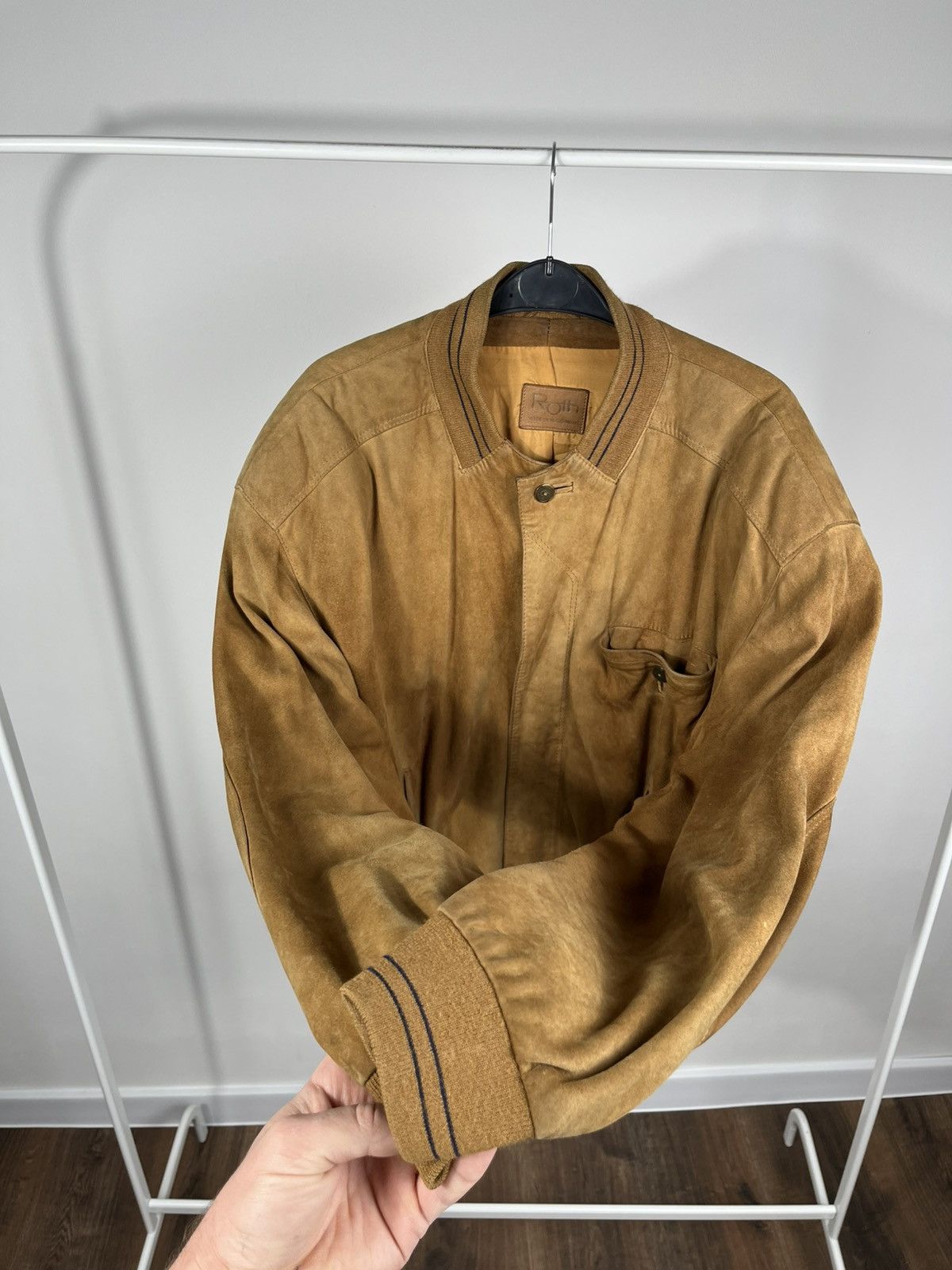 Leather Roth Suede Leather Bomber Jacket Brown Men’s Size 50 Size US L / EU 52-54 / 3 - 5 Thumbnail