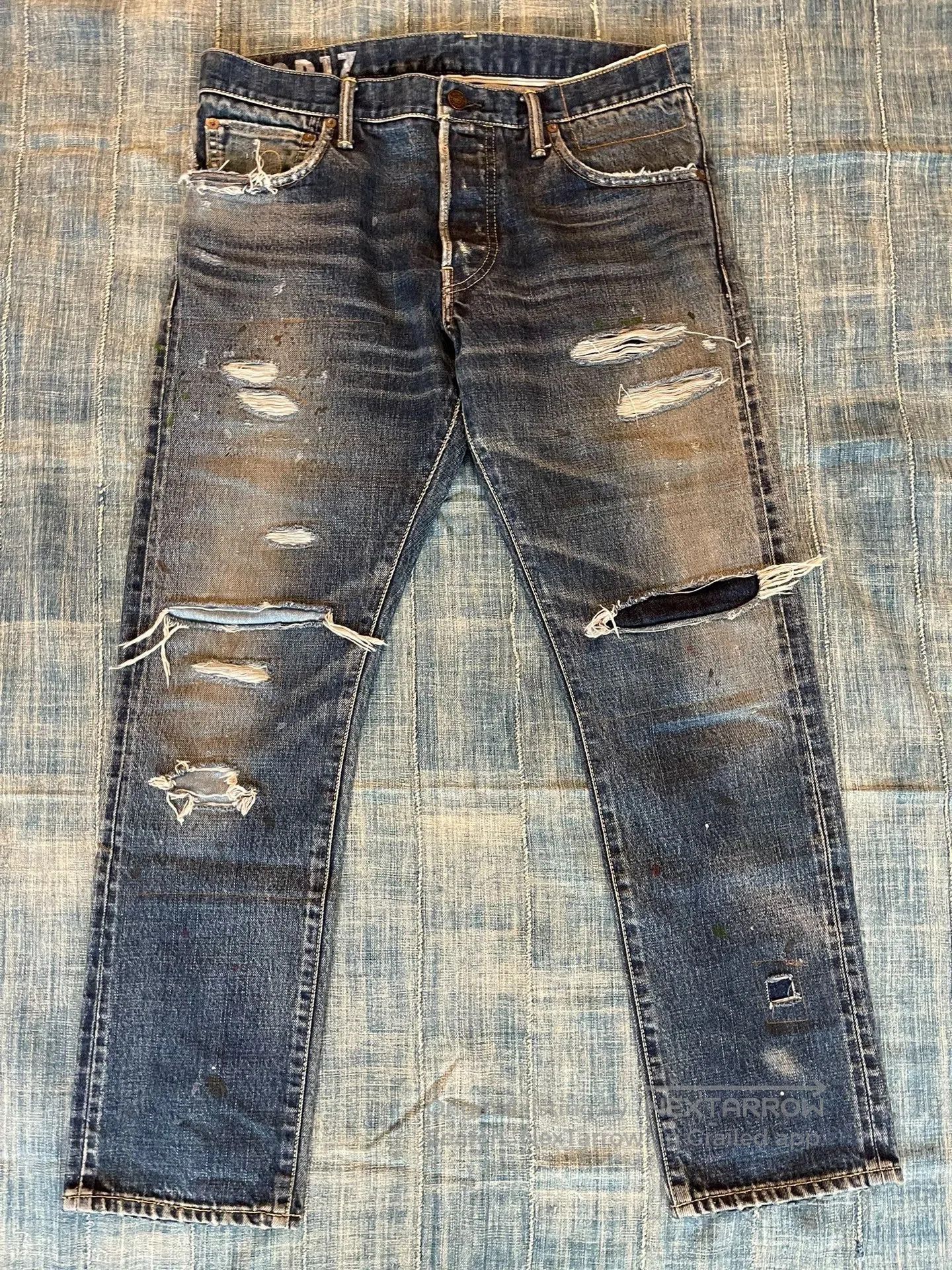 Visvim VISVIM 19AW Distressed Blue Jeans. Size US 34 / EU 50 - 1 Thumbnail