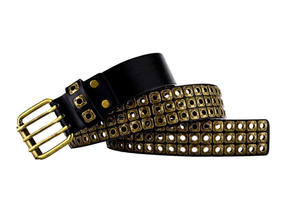 Japanese Brand × Vintage Punk Werewolf Claw Square Rivet Eyelets Leather Belt Rave Size ONE SIZE - 2 Thumbnail