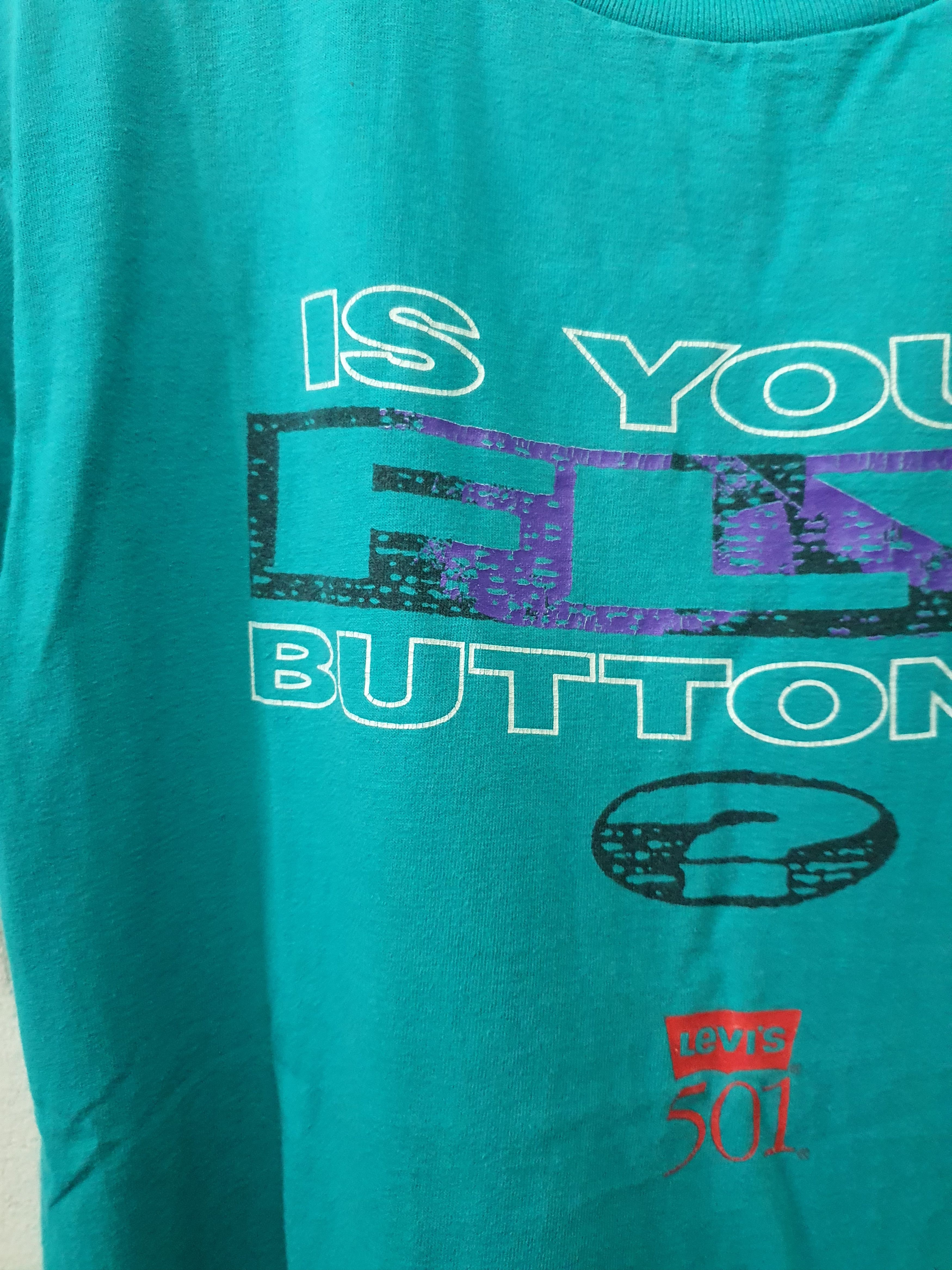 Levi's Vintage 90s Levis Is Your Fly Buttoned ? Tee Size US M / EU 48-50 / 2 - 9 Thumbnail